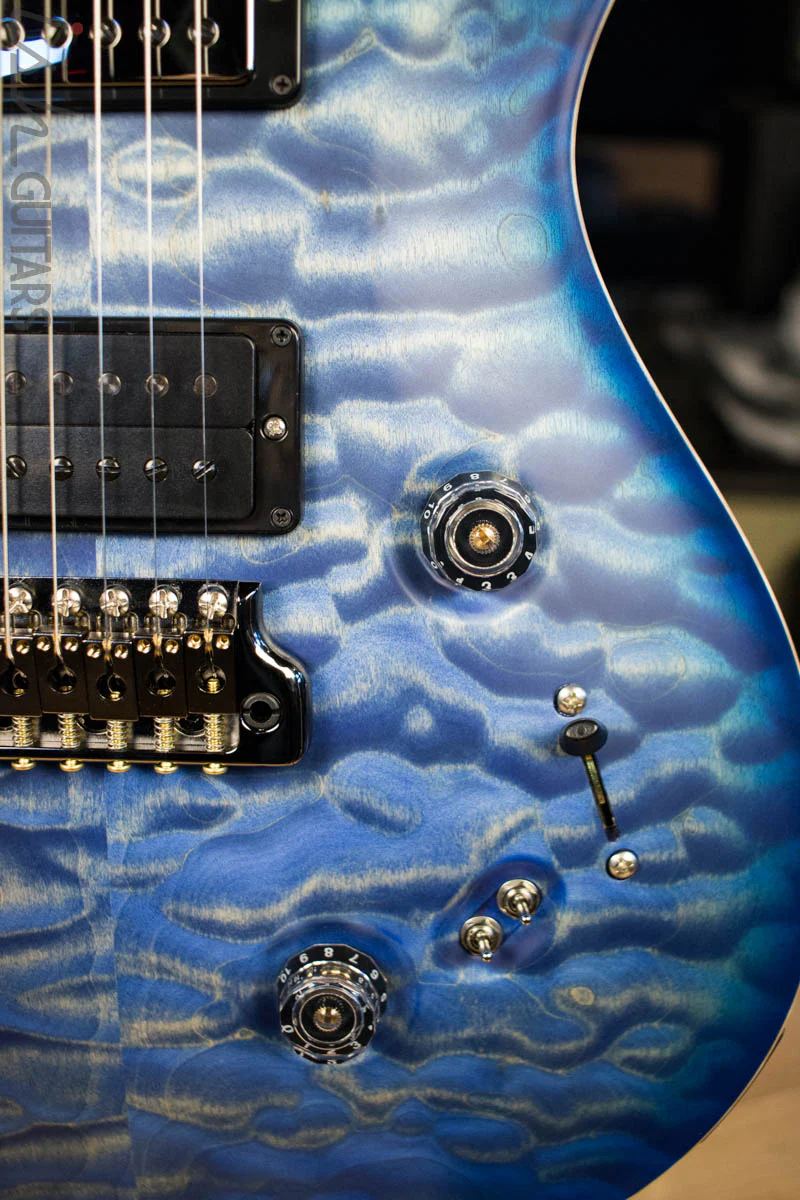 Paul Reed Smith Wood Library Custom 24/08 Satin Faded Blue Burst Quilted Maple Top Swamp Ash Body - Image 4