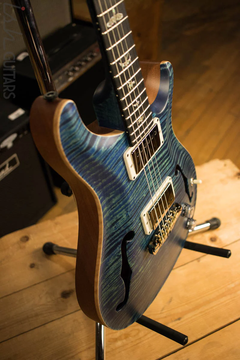 Paul Reed Smith Wood Library Hollowbody I Satin River Blue w/ Matching Flamed Maple Neck - Image 6
