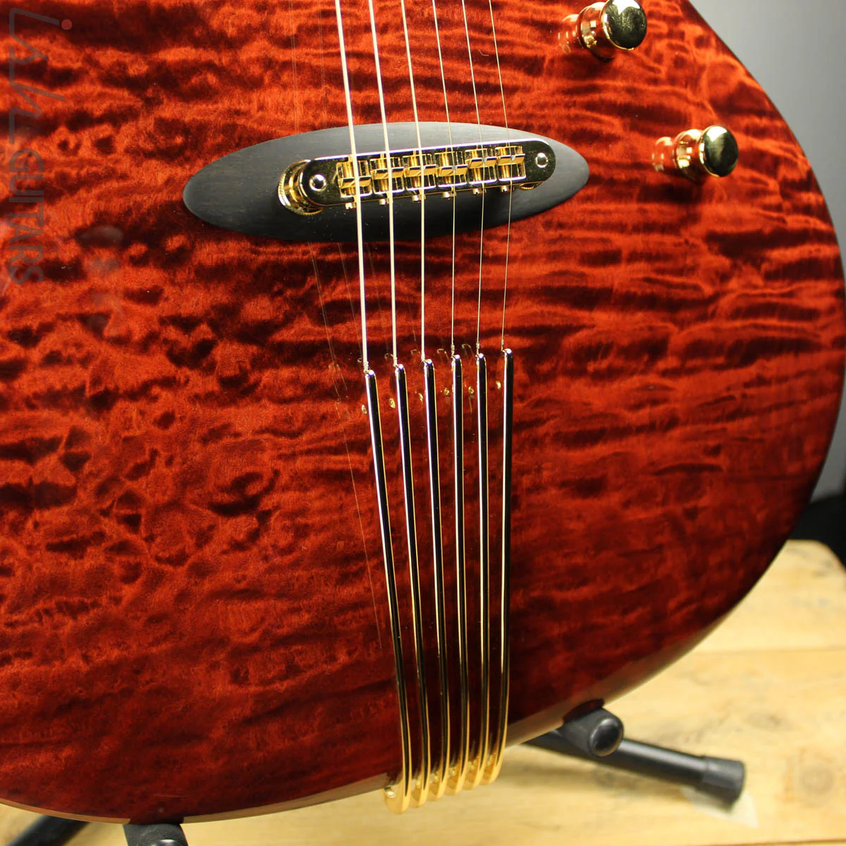 NAMM 2018 Jens Ritter The Third Rose Princess Isabella Guitar Quilted Maple 24K Gold Inlays - Image 5