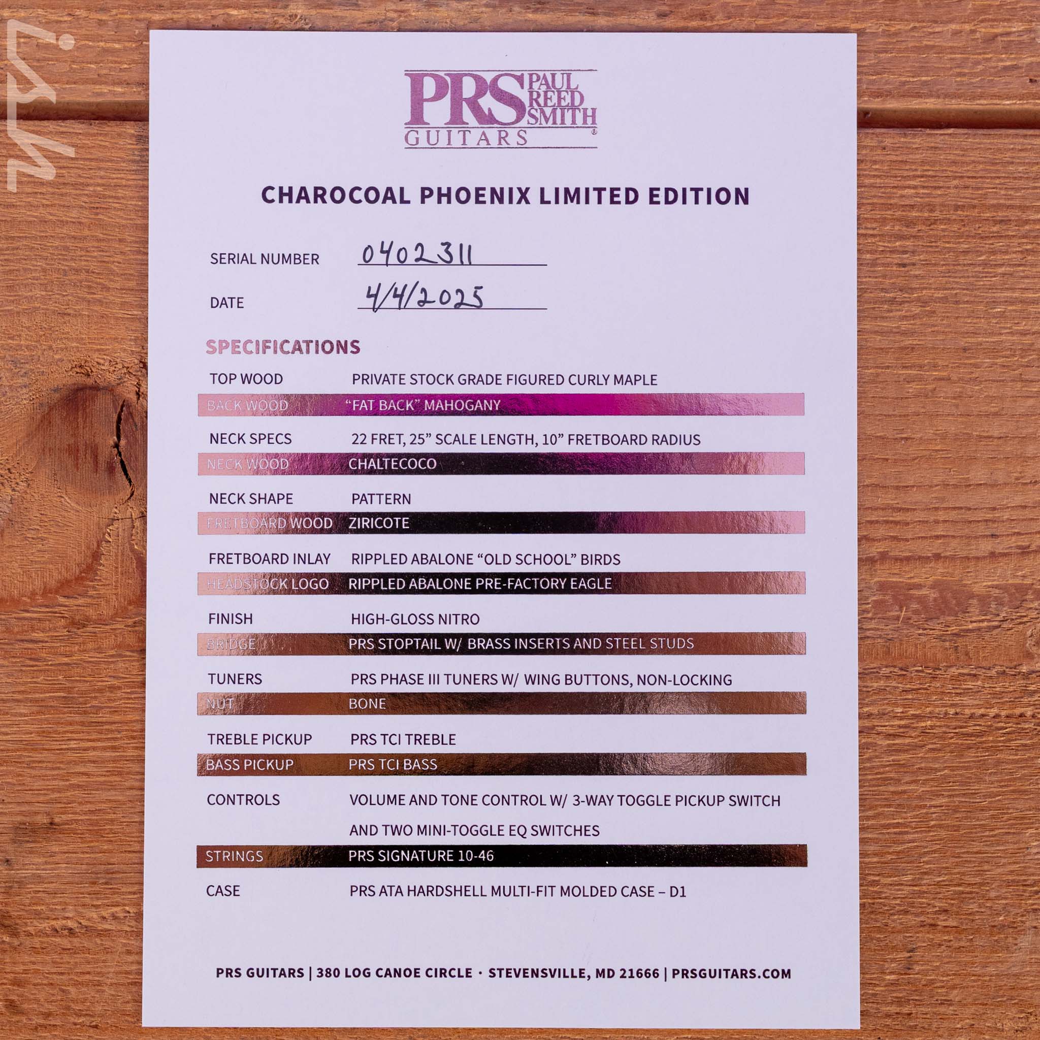 PRS 40th Anniversary Charcoal Phoenix Limited Edition - Image 14