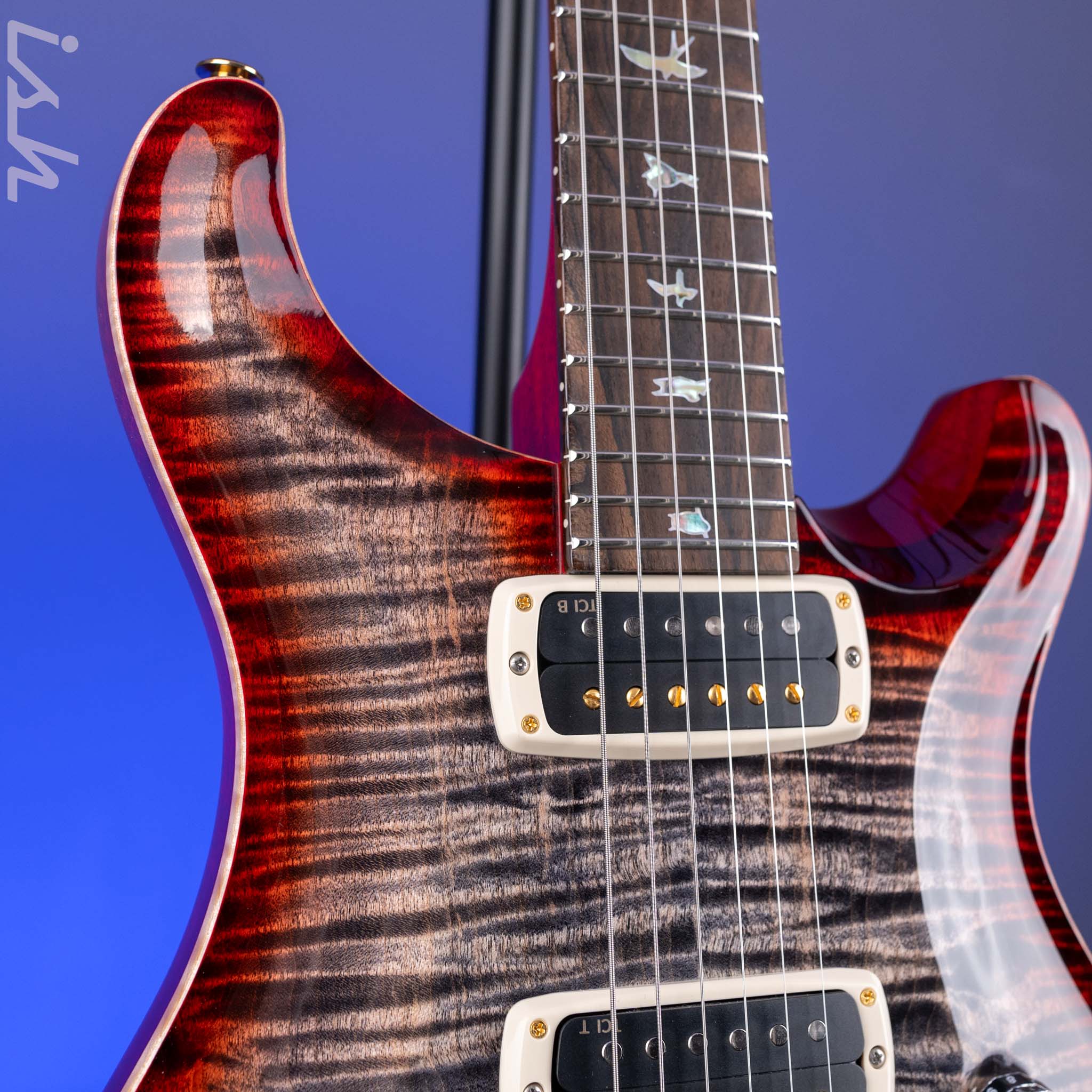 PRS Custom 24-08 Semi-Hollow 40th Anniversary Limited Edition Charcoal Tri-Color Burst - Image 4