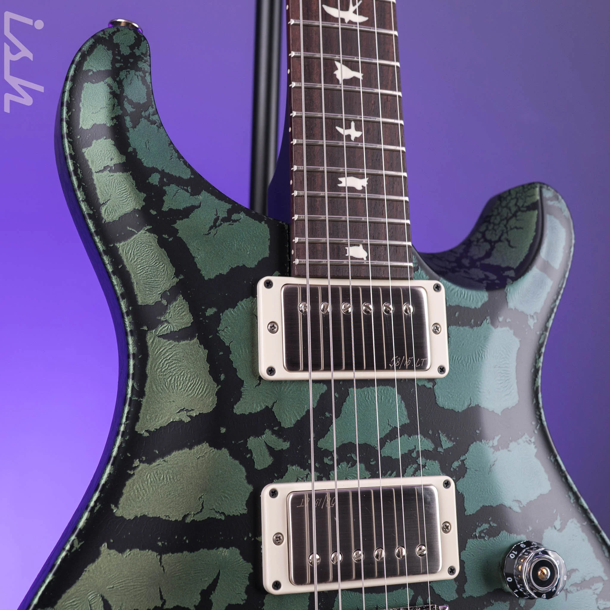 PRS CE 24 Black Matcha Green Crackle Sprayer's Choice - Image 4