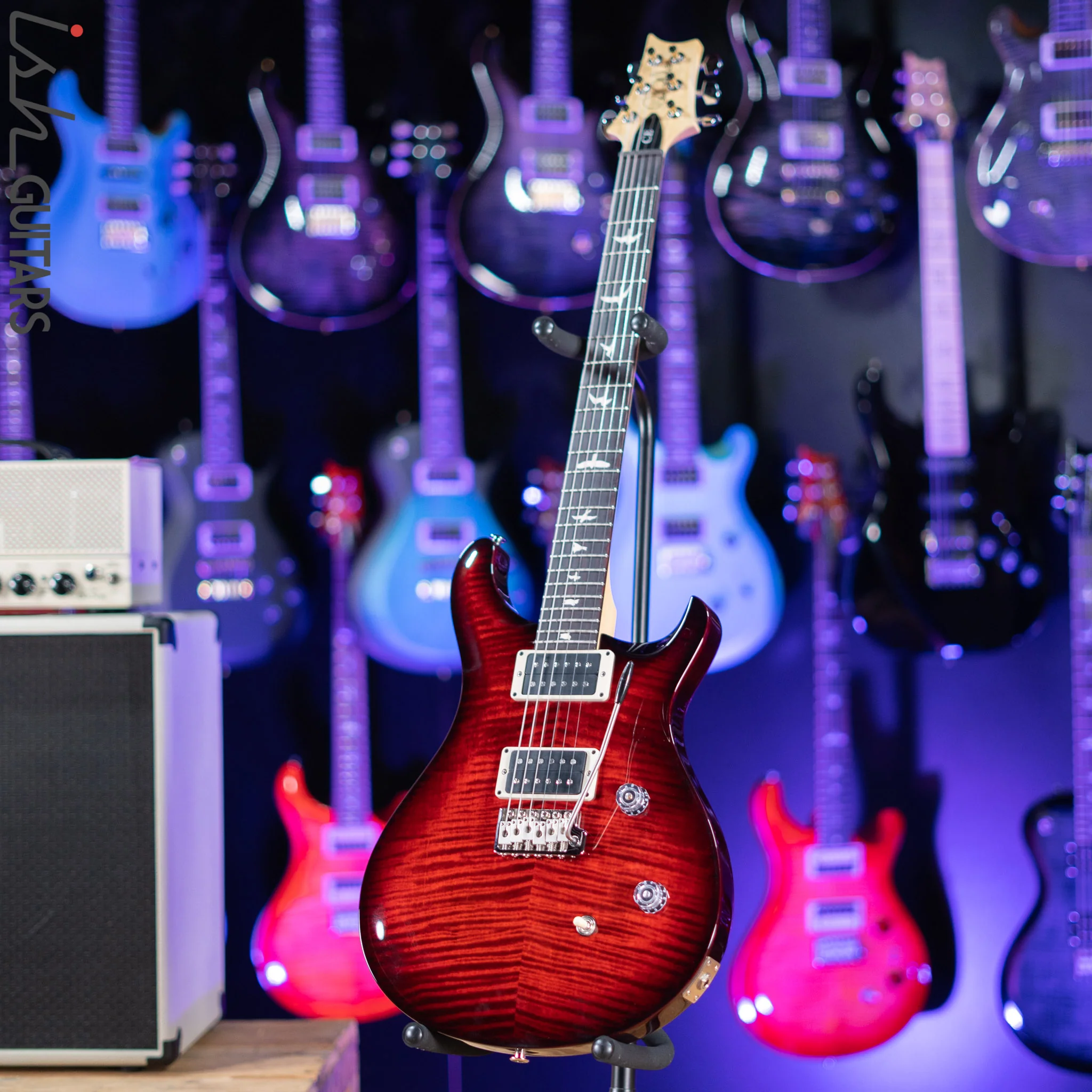 PRS CE 24 Electric Guitar Fire Red Burst Red Binding - Image 2