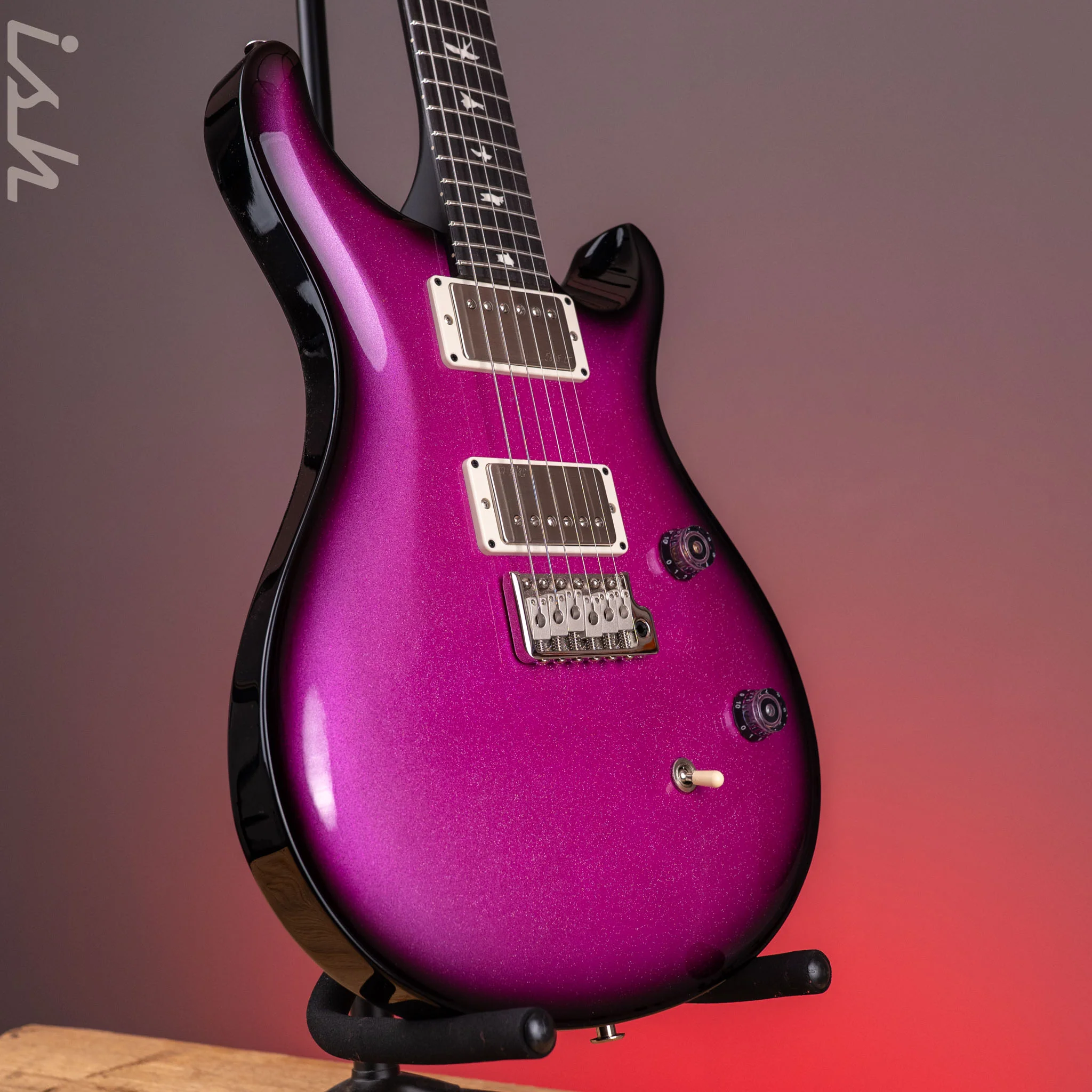 PRS CE 24 Pink Smokeburst Holoflake w/ Black Satin Neck Sprayer’s Choice - Image 3