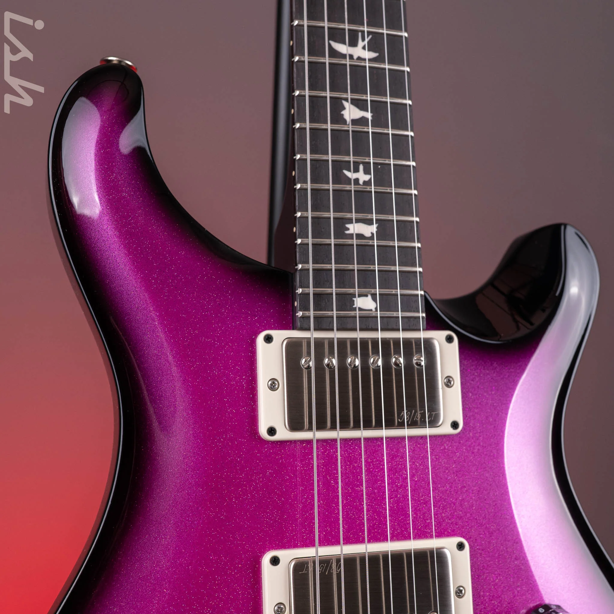 PRS CE 24 Pink Smokeburst Holoflake w/ Black Satin Neck Sprayer’s Choice - Image 4