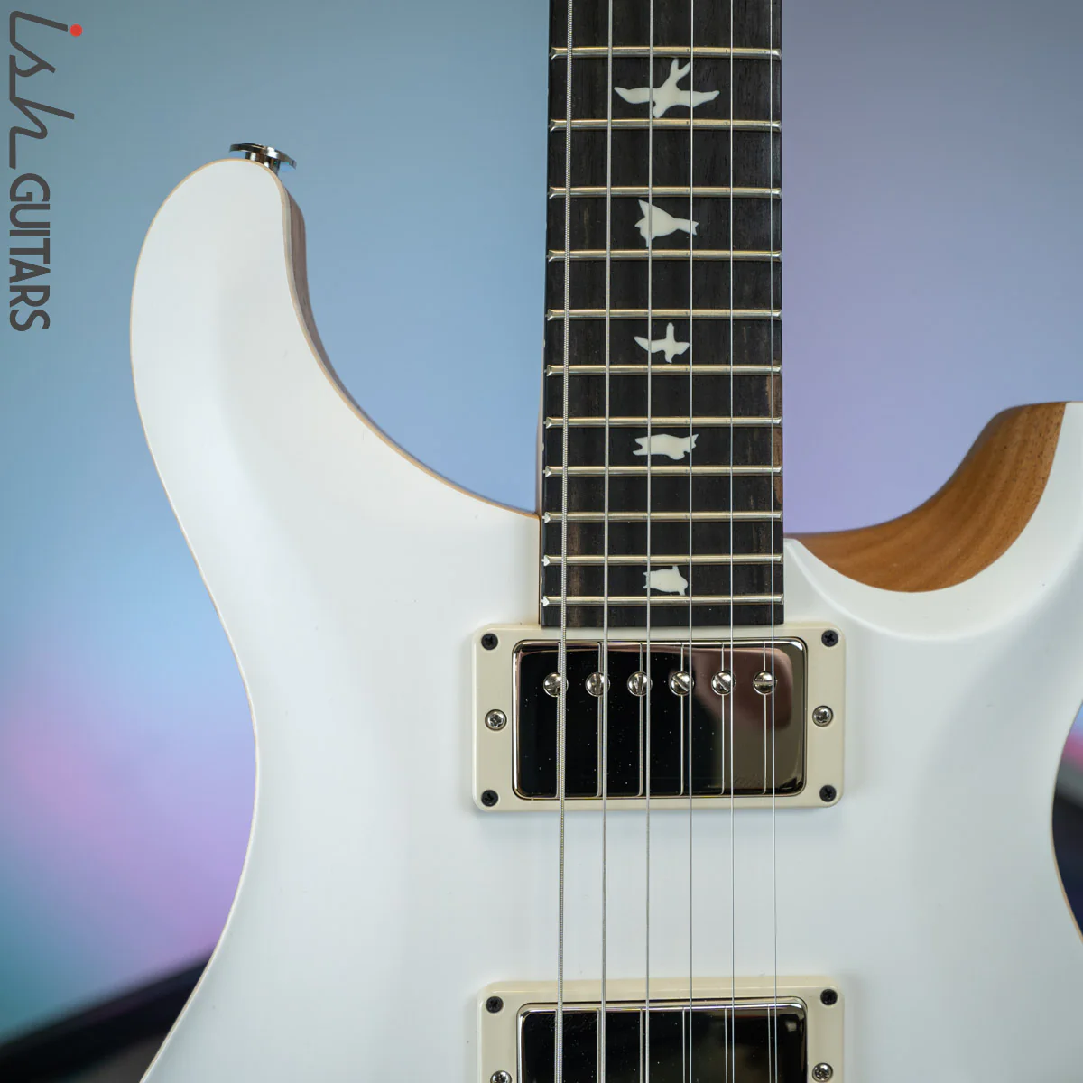 PRS CE 24 Satin Nitro 57/08 Ebony Fretboard Jet White - Image 3