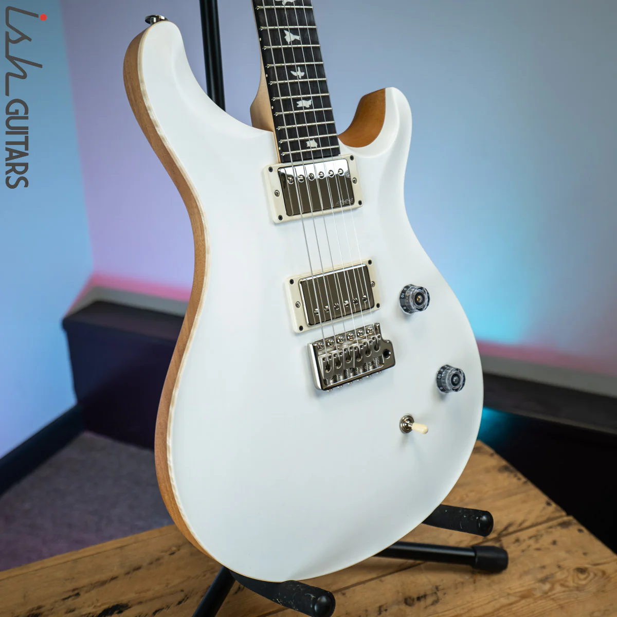 PRS CE 24 Satin Nitro 57/08 Ebony Fretboard Jet White - Image 5