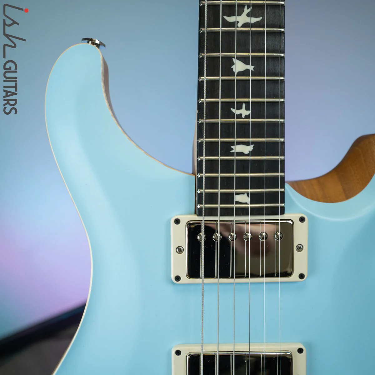 PRS CE 24 Satin Nitro 57/08 Ebony Fretboard Powder Blue - Image 3