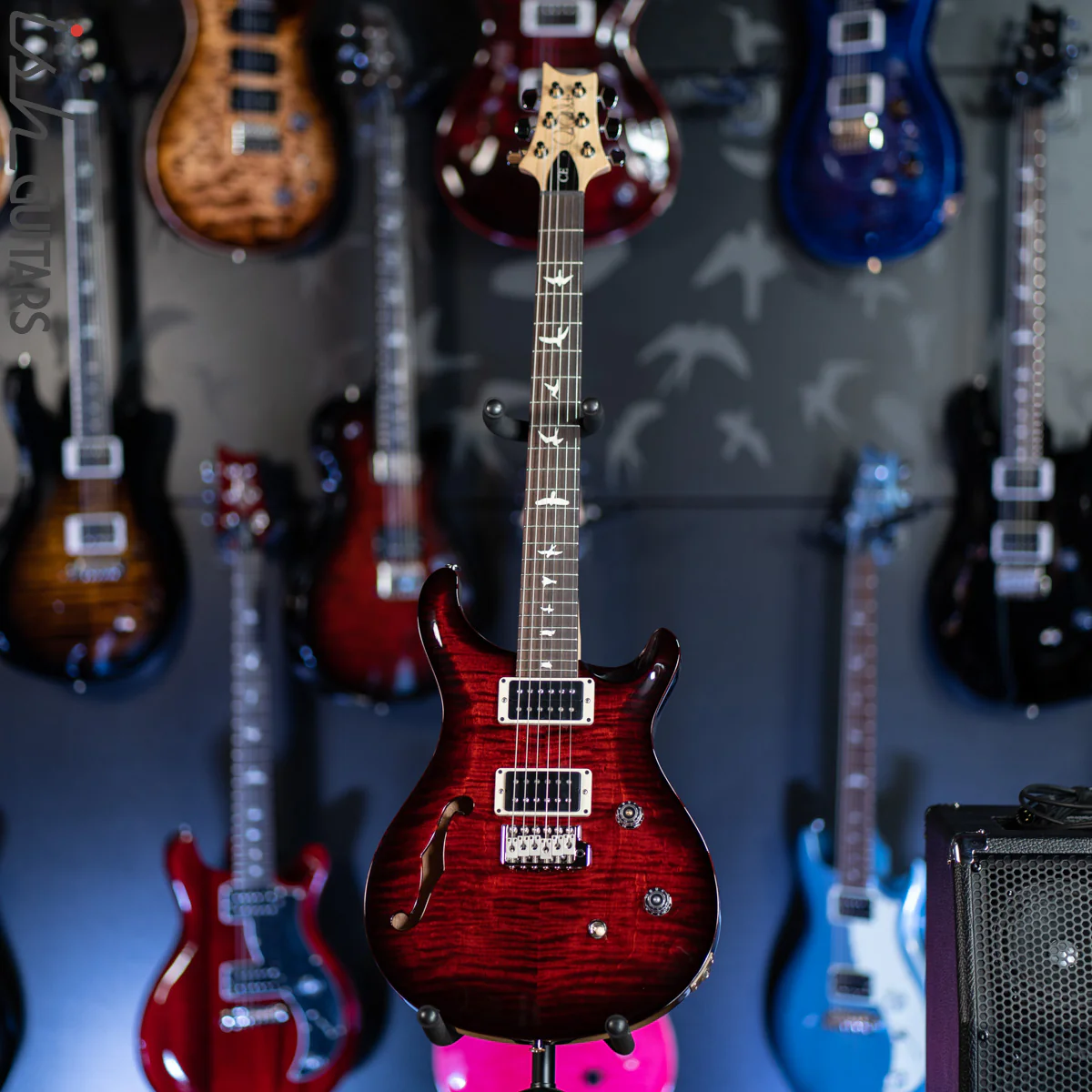 PRS CE 24 Semi-Hollow Fire Red Burst Smokewrap - Image 2