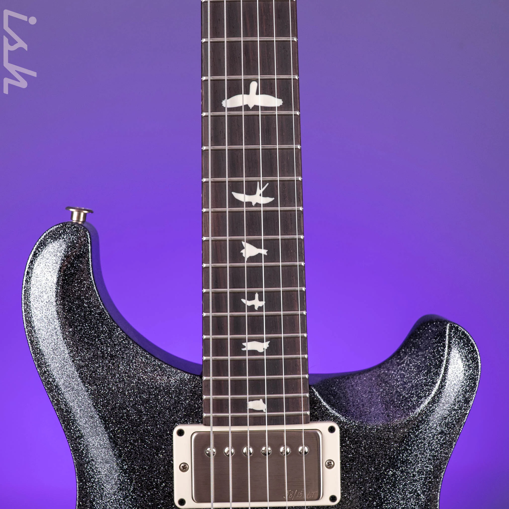 PRS CE 24 Silver Holoflake Sprayer's Choice w/ Black Satin Neck - Image 6