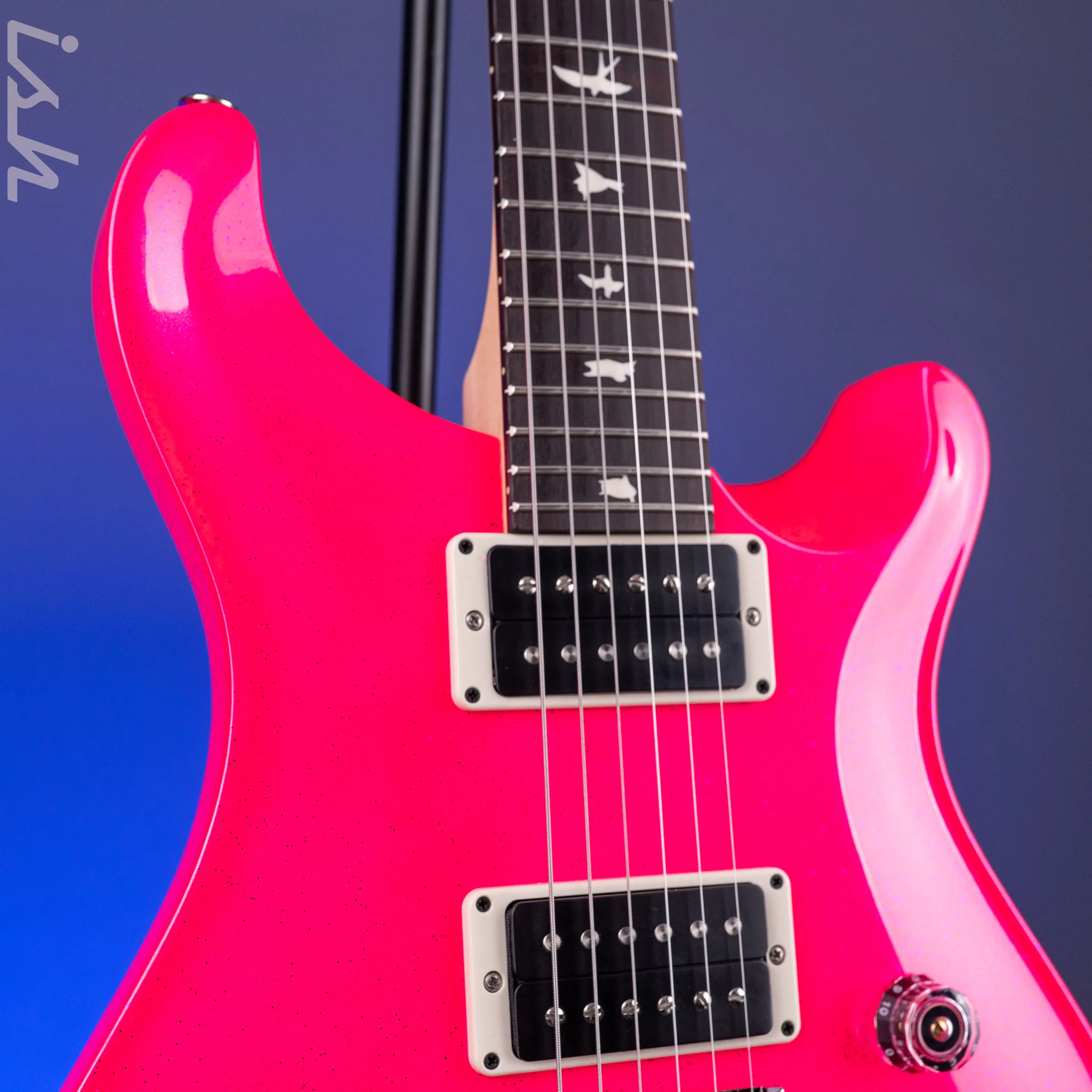 PRS CE 24 Sprayer's Choice Neon Pink Hollowflake Blue Speckle - Image 4