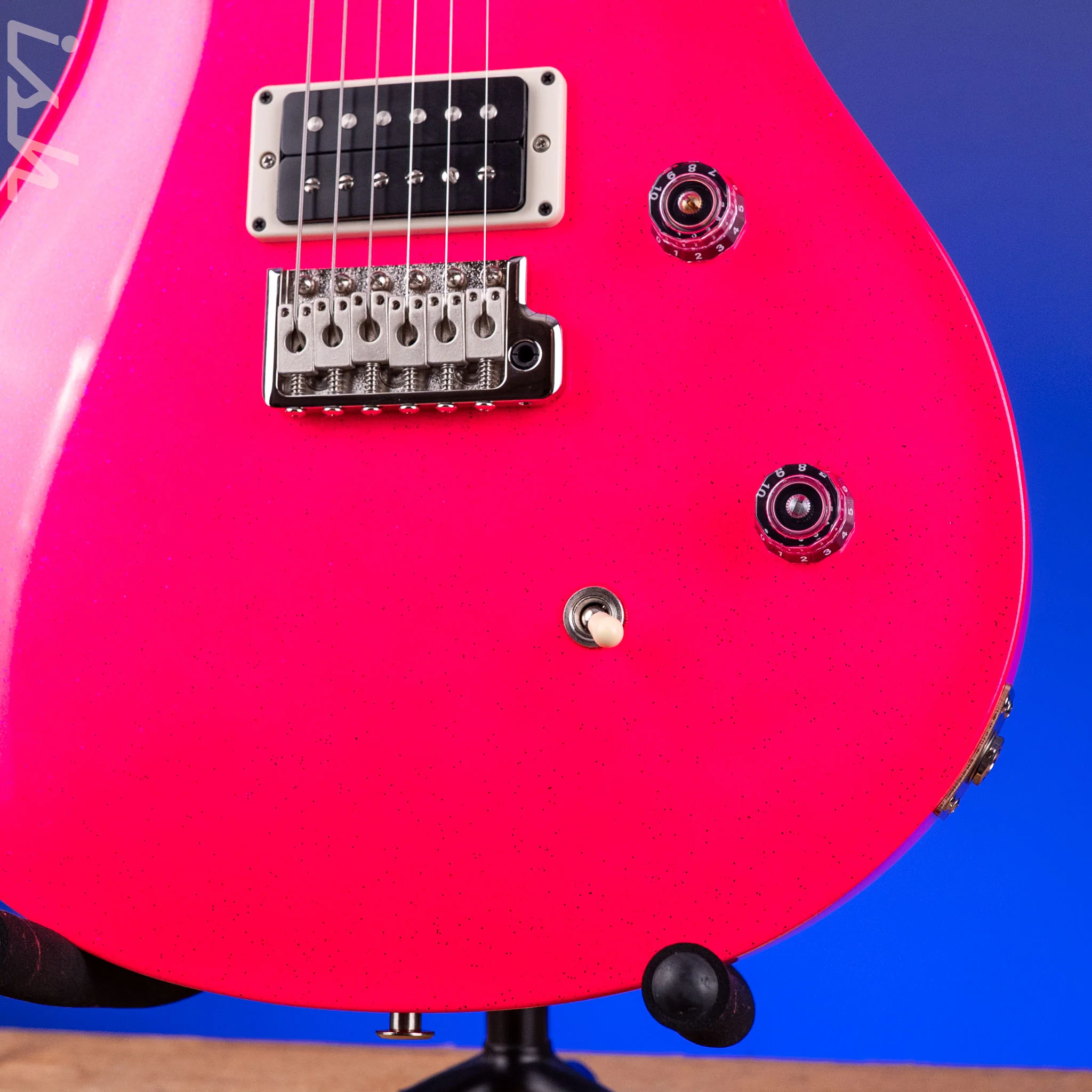PRS CE 24 Sprayer's Choice Neon Pink Hollowflake Blue Speckle - Image 7