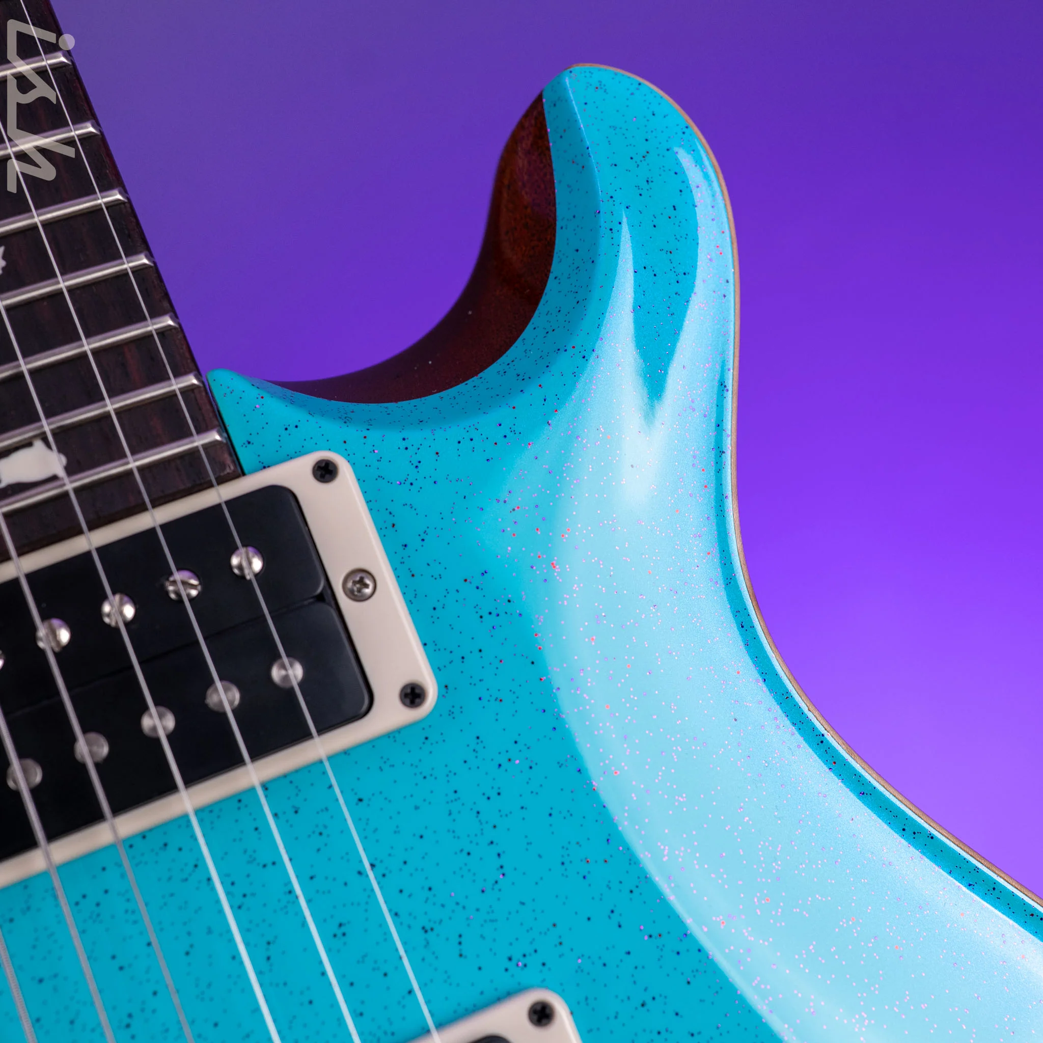 PRS CE 24 Sprayer's Choice Robin's Egg Blue Hollowflake Speckle - Image 6