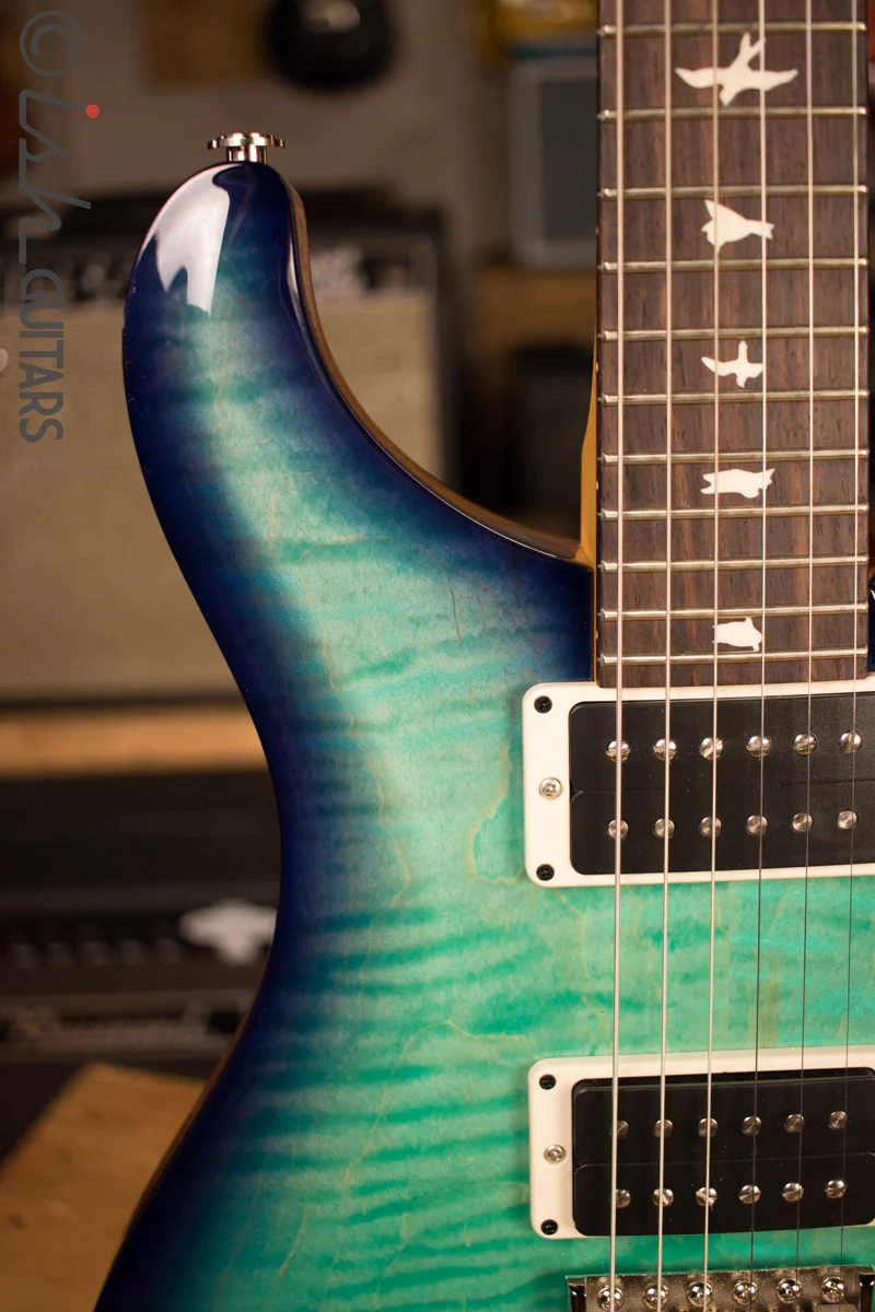 Paul Reed Smith PRS CE24 Custom Color Trippy Aqua Burst Natural Back - Image 3