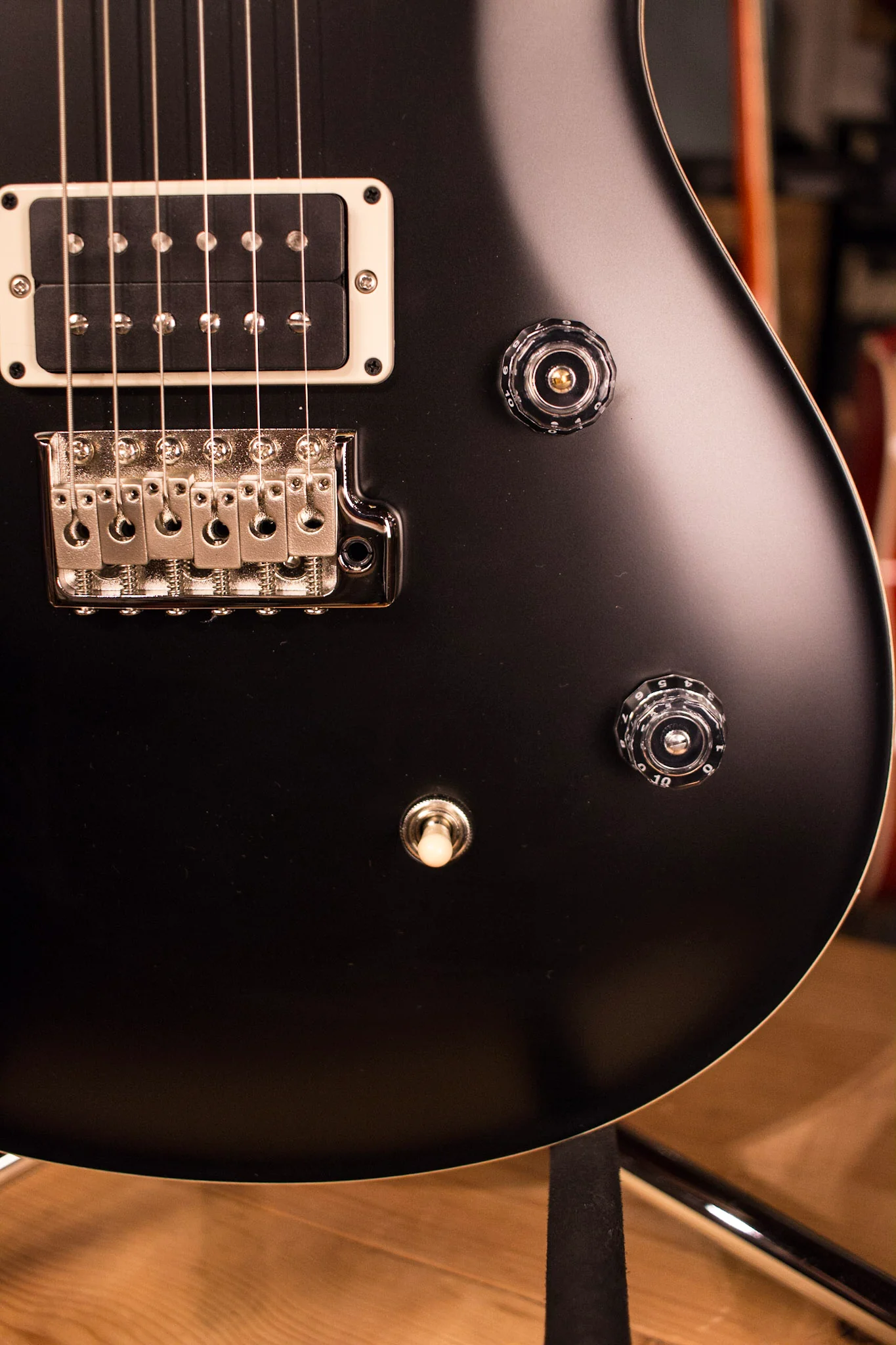 PRS Paul Reed Smith CE24 CUSTOM Color Matte Black Top and Neck, Natural back! - Image 4