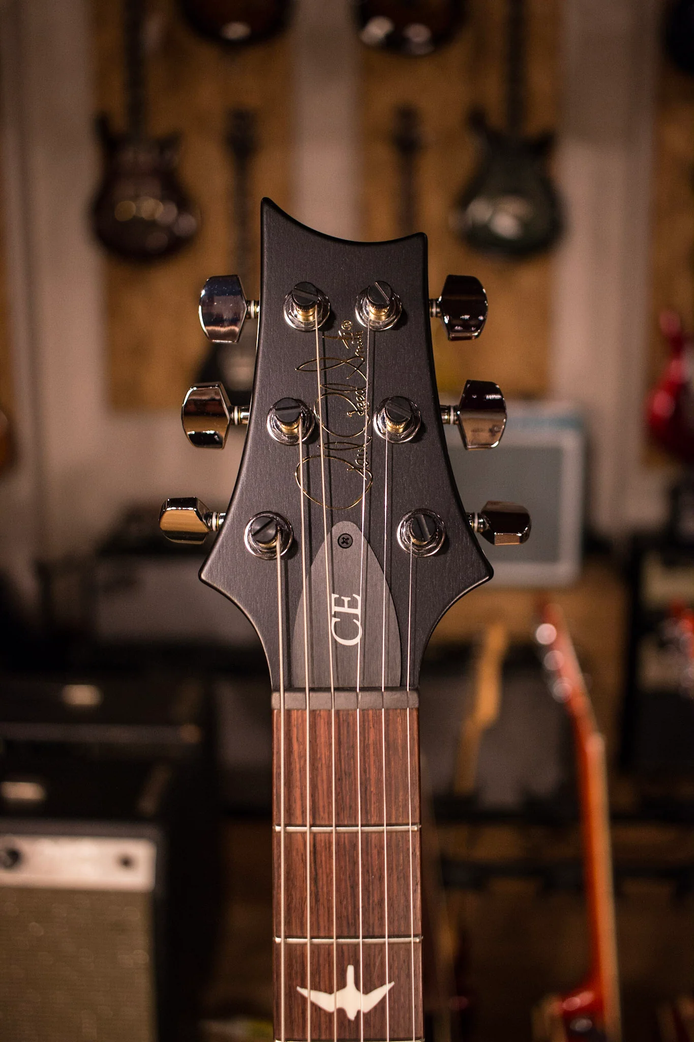 PRS Paul Reed Smith CE24 CUSTOM Color Matte Black Top and Neck, Natural back! - Image 5