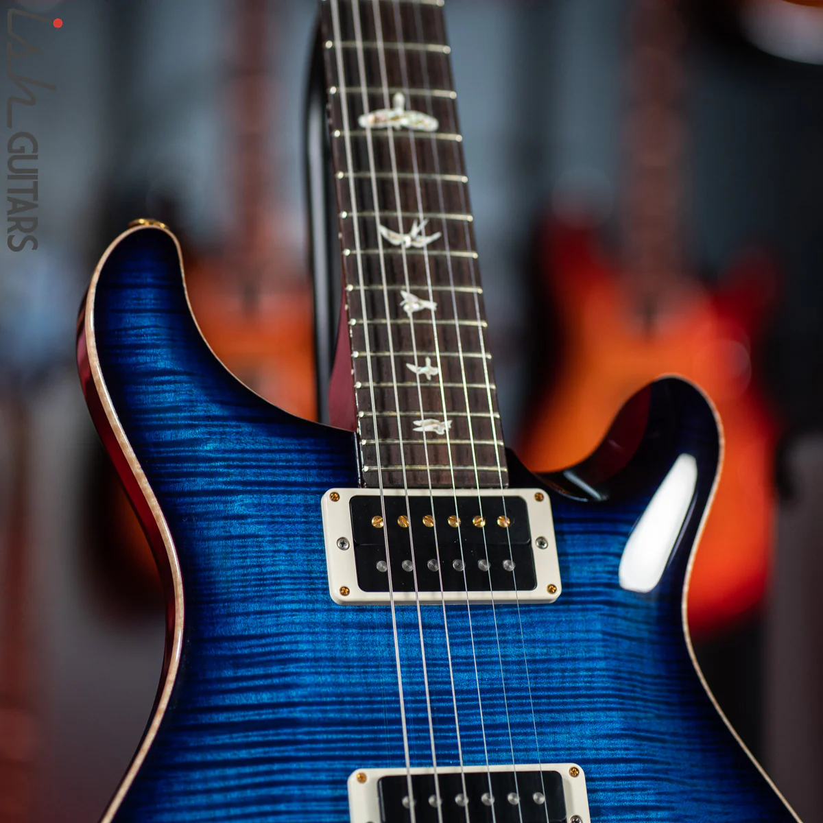 PRS Custom 22 Piezo Aquamarine Purple Burst 10 Top - Image 5