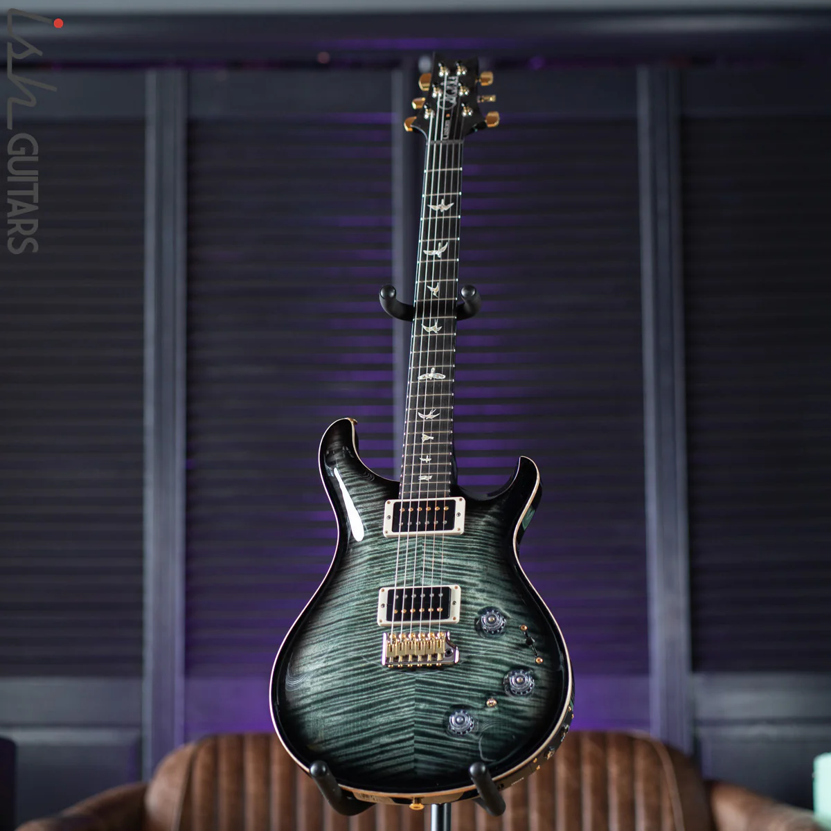 PRS Custom 22 Piezo Trampas Green Smokeburst 10 Top - Image 2