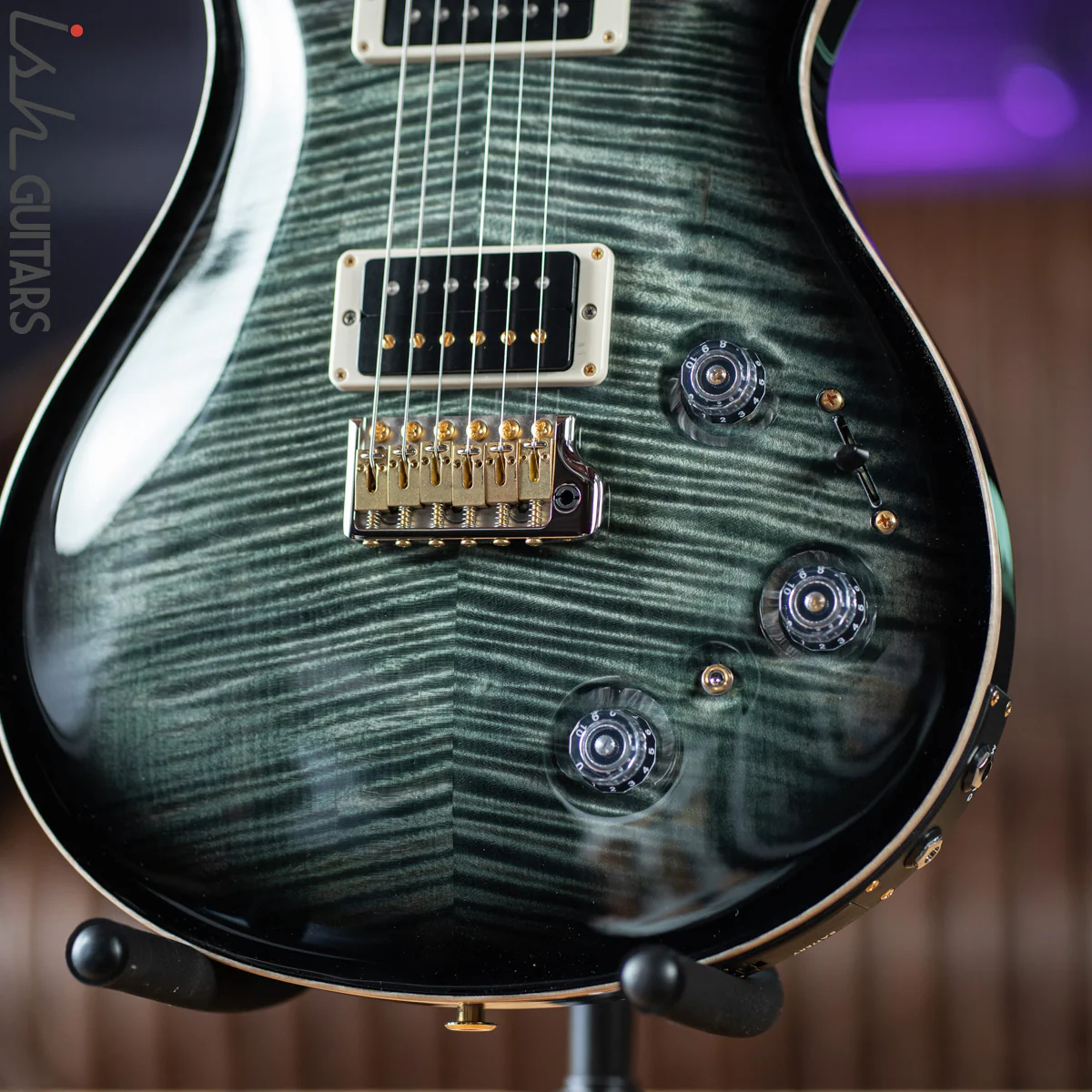 PRS Custom 22 Piezo Trampas Green Smokeburst 10 Top - Image 4