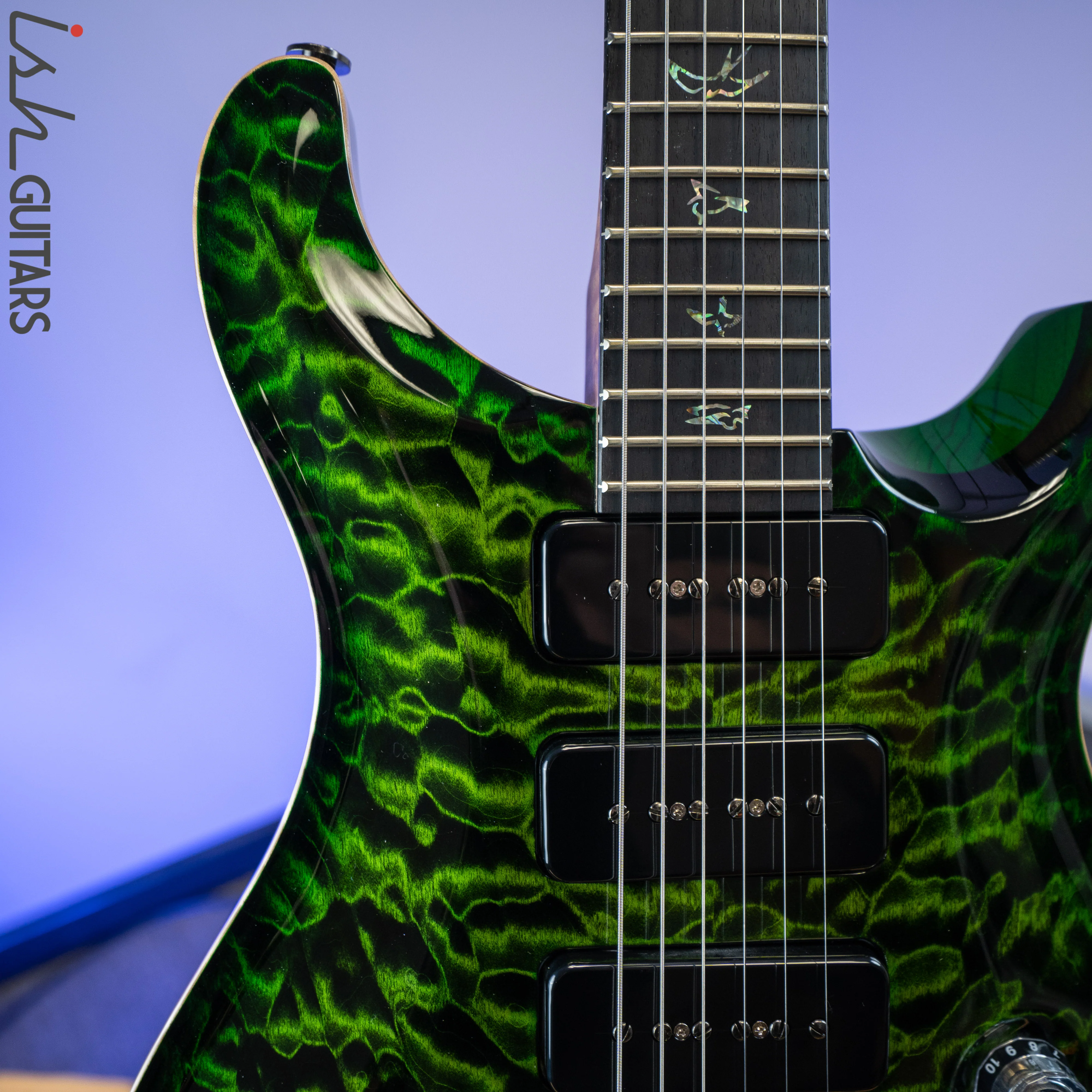 PRS Wood Library Custom 22 Soapbar Jade Green Burst Torrified Maple Neck - Image 3