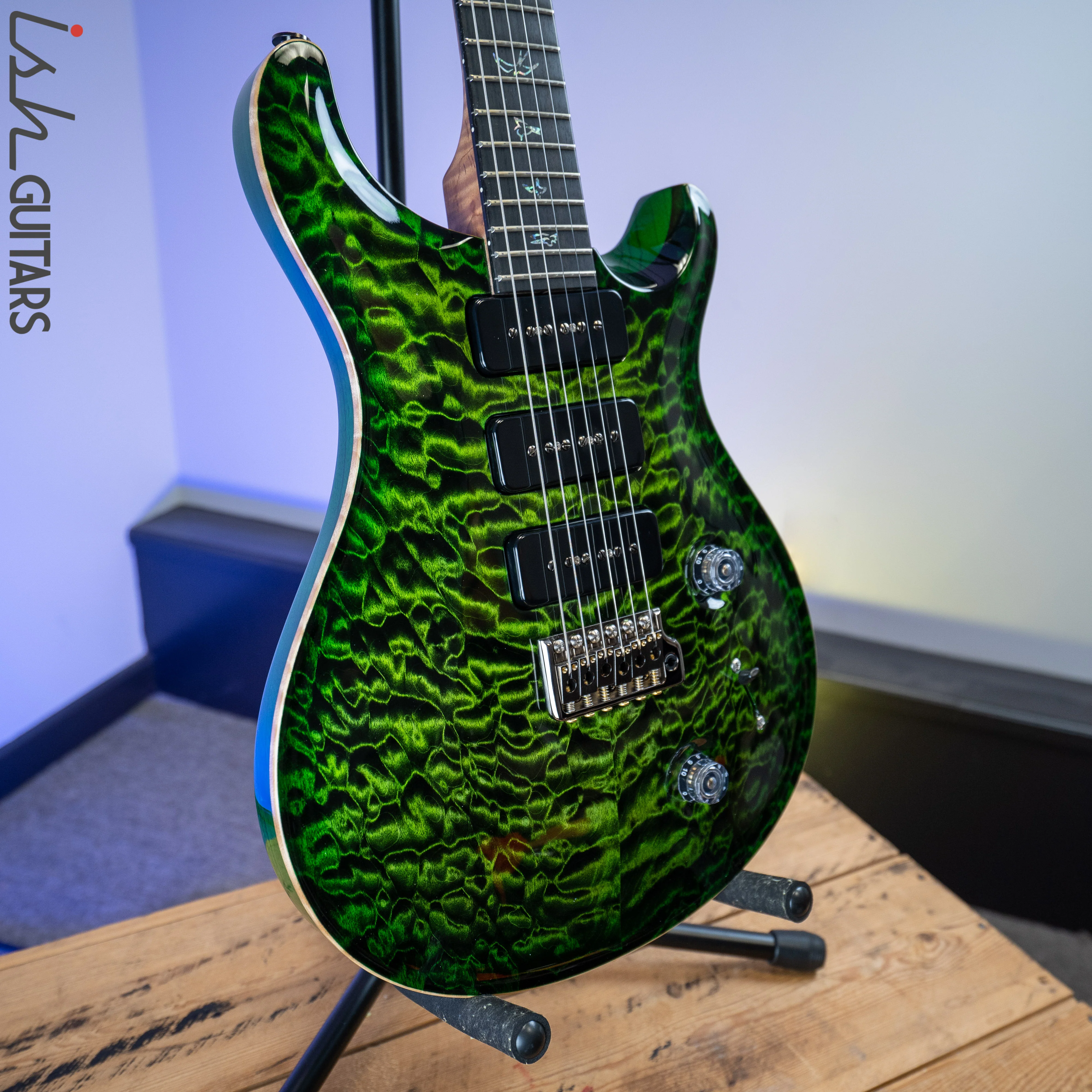 PRS Wood Library Custom 22 Soapbar Jade Green Burst Torrified Maple Neck - Image 5