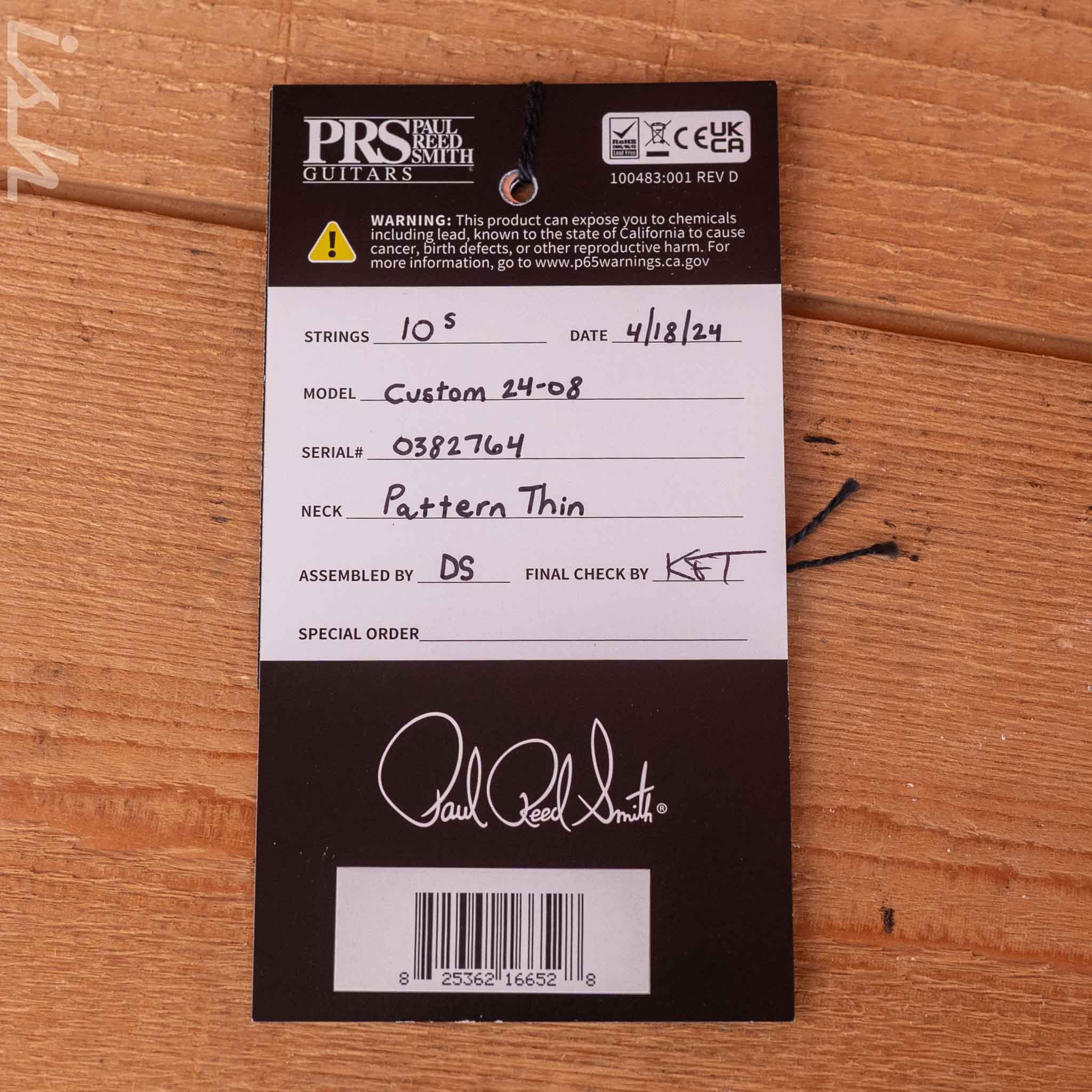 PRS Custom 24-08 Electric Guitar Cobalt Smokeburst - Image 11