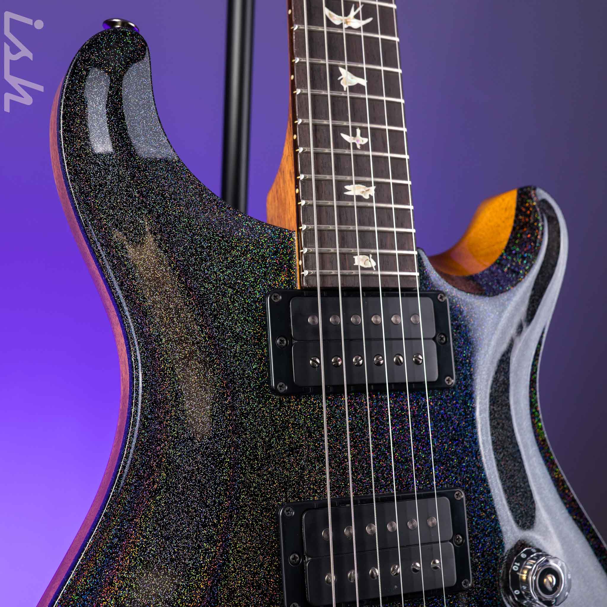 PRS Custom 24-08 Black Rainbow Holoflake Custom Color 85/15s - Image 4