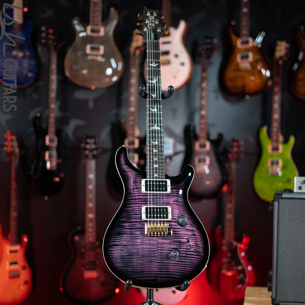 PRS Custom 24 10 Top Purple Iris w/ Black Burst & Back - Image 2
