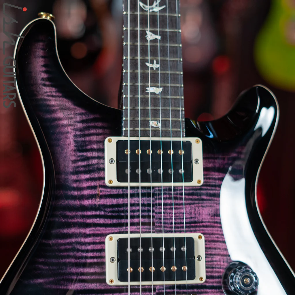 PRS Custom 24 10 Top Purple Iris w/ Black Burst & Back - Image 4