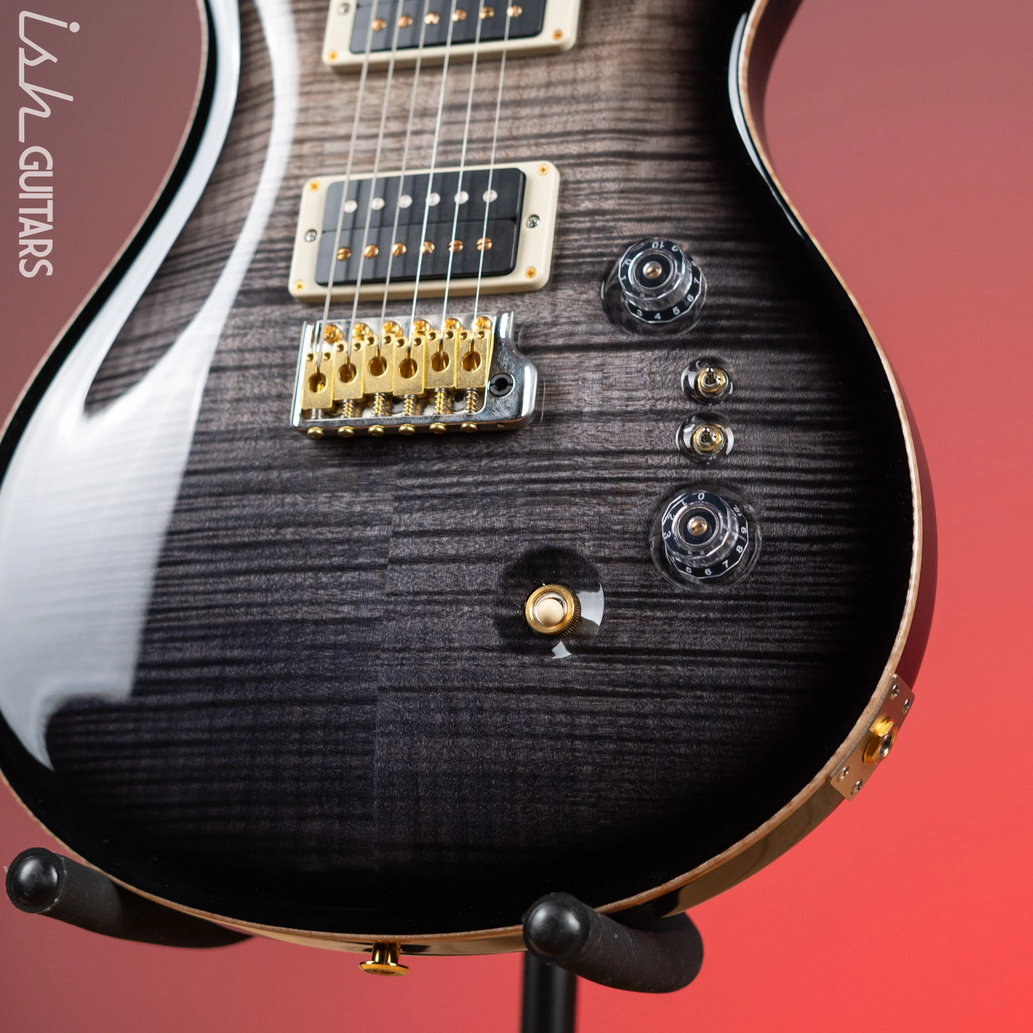 PRS Custom 24 35th Anniversary 10 Top Grey Black Fade w/ Black Back - Image 4