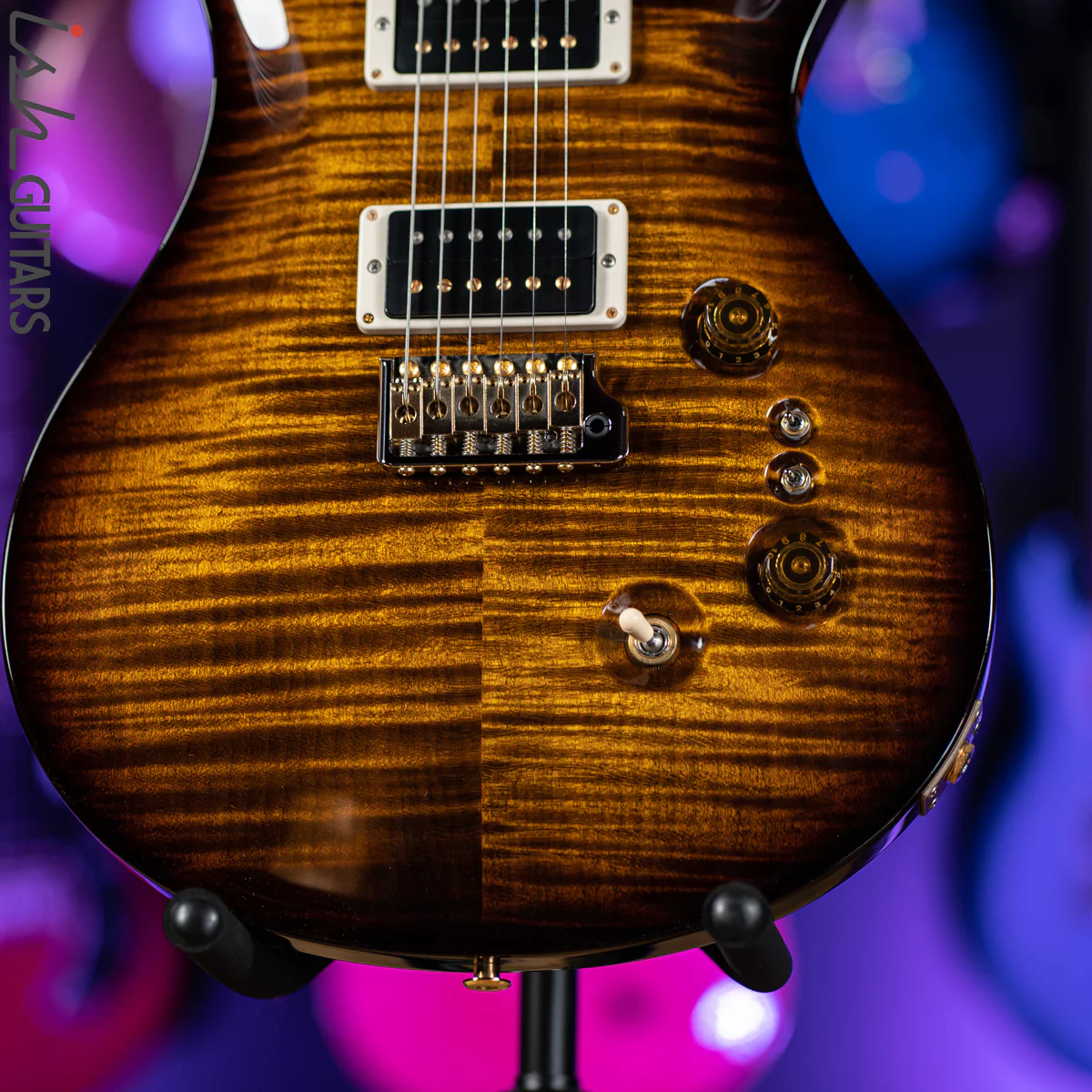 2021 PRS Custom 24 35th Anniversary Black Gold Burst 10 Top - Image 4