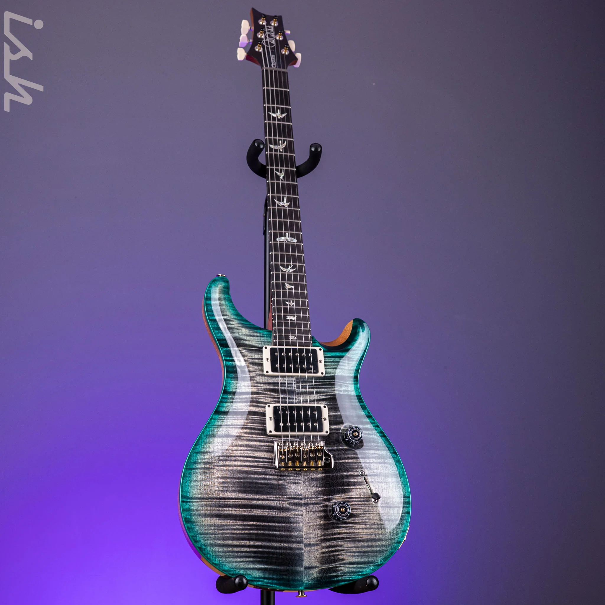 PRS Custom 24 Custom Color Charcoal Teal Microburst - Image 2