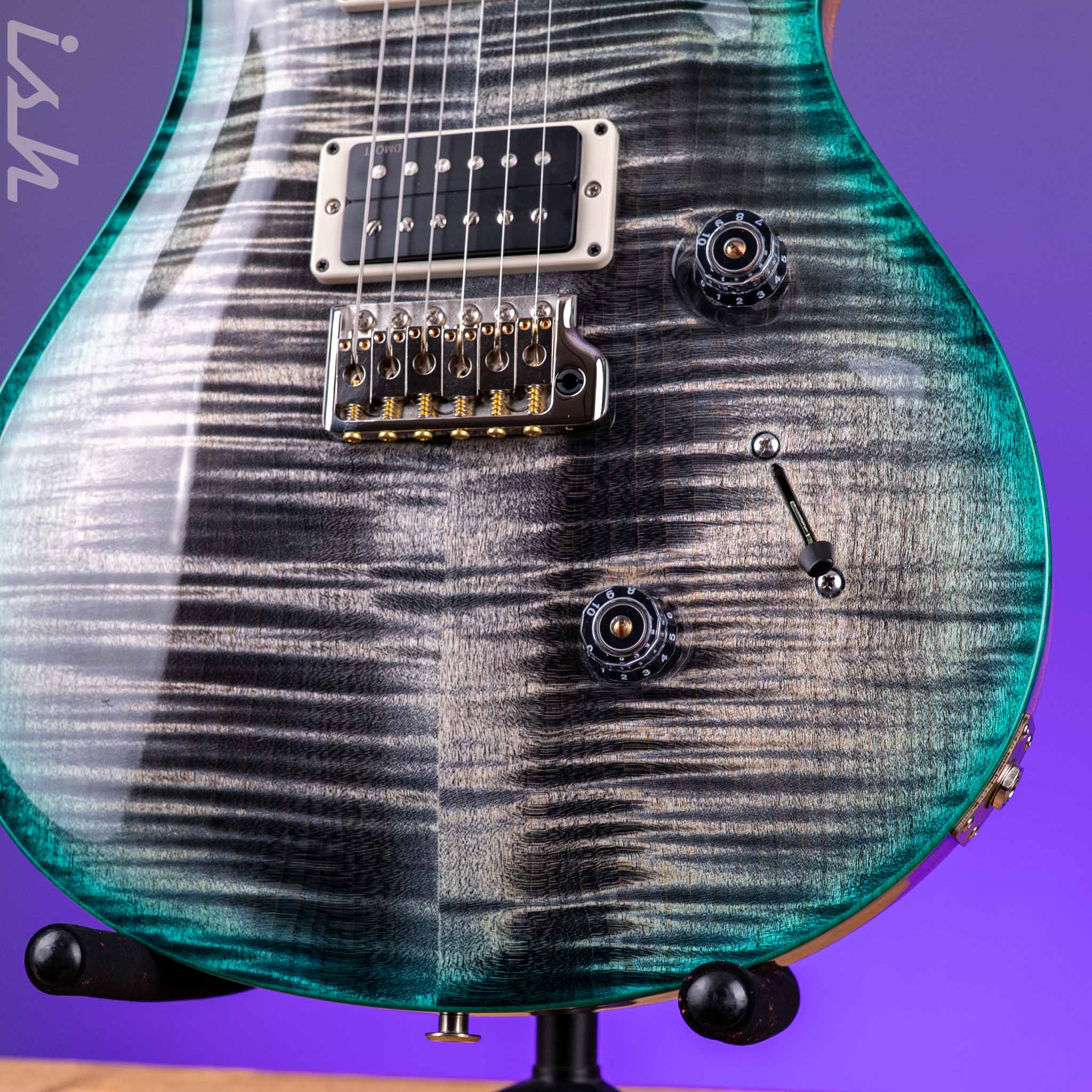 PRS Custom 24 Custom Color Charcoal Teal Microburst - Image 5