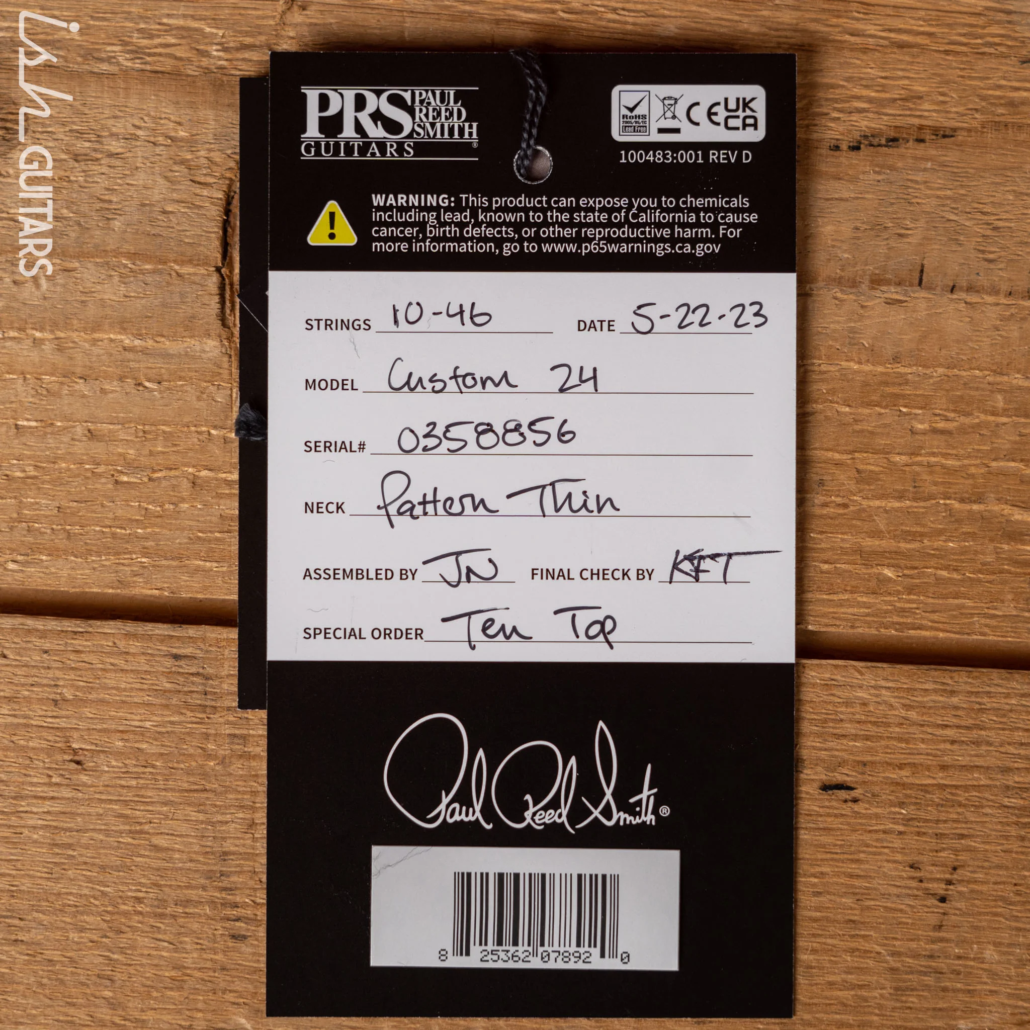 PRS Custom 24 Electric Guitar 10-Top Cobalt Blue - Image 11