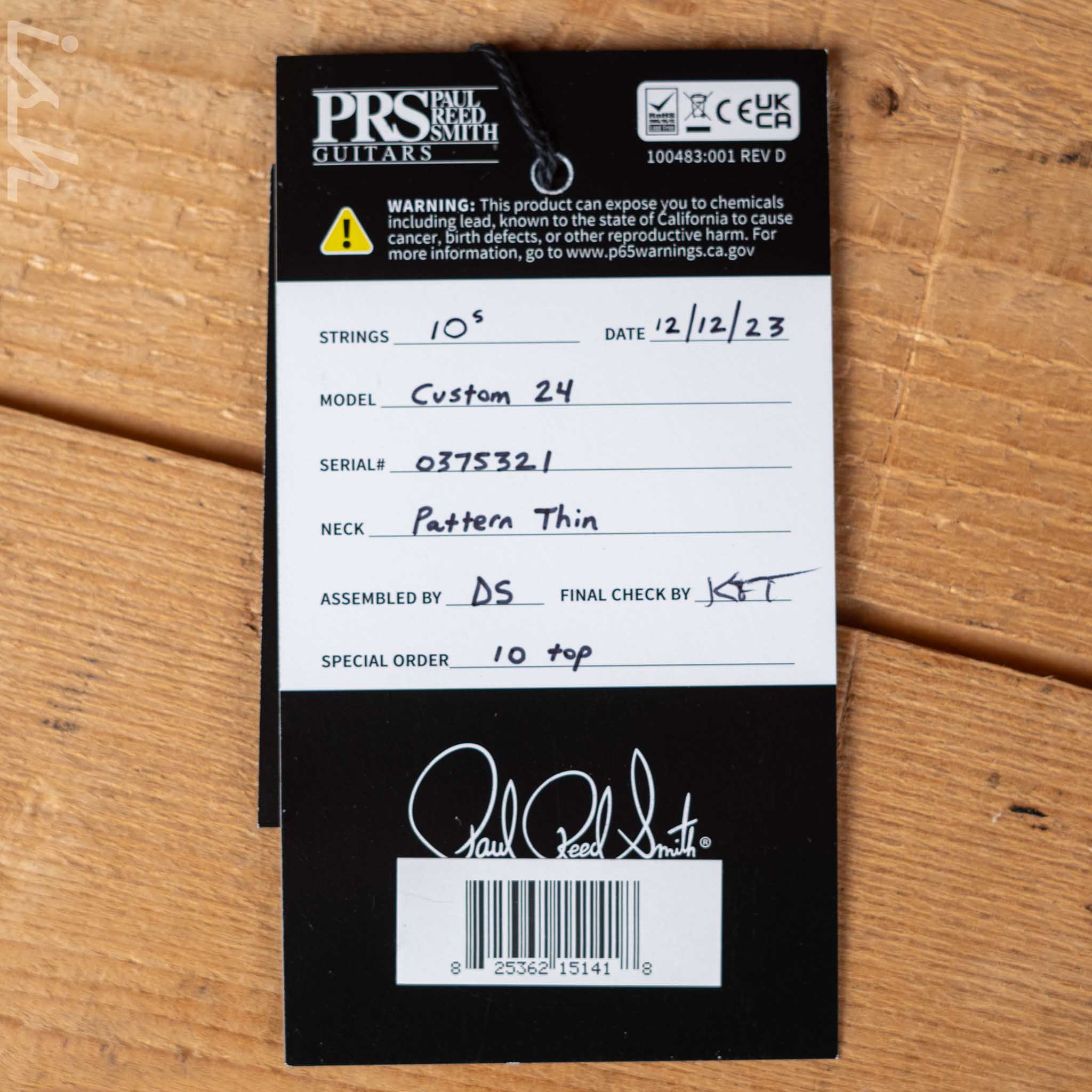 PRS Custom 24 Electric Guitar 10-Top Purple Iris Smoke Burst - Image 11