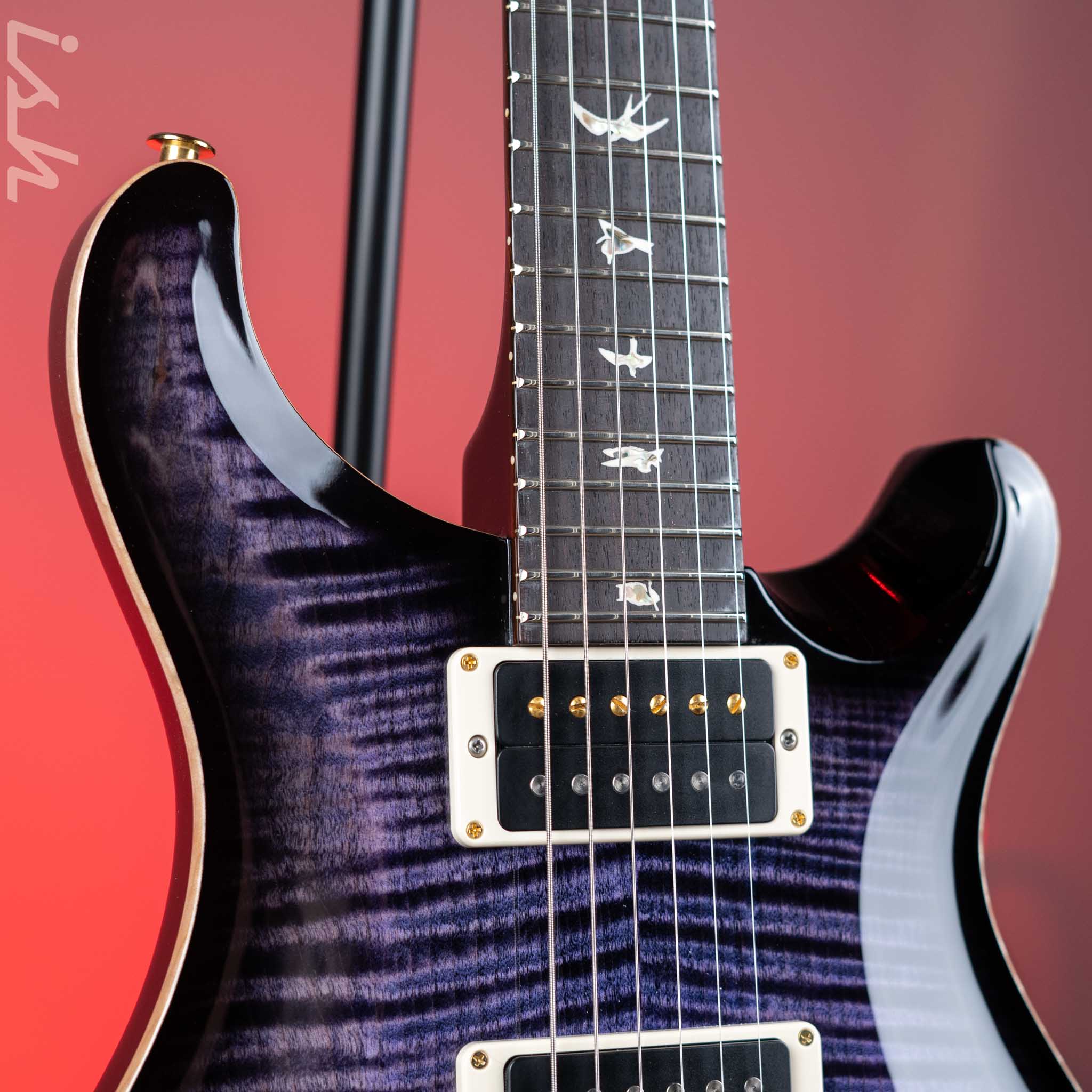 PRS Custom 24 Electric Guitar 10-Top Purple Iris Smoke Burst - Image 3