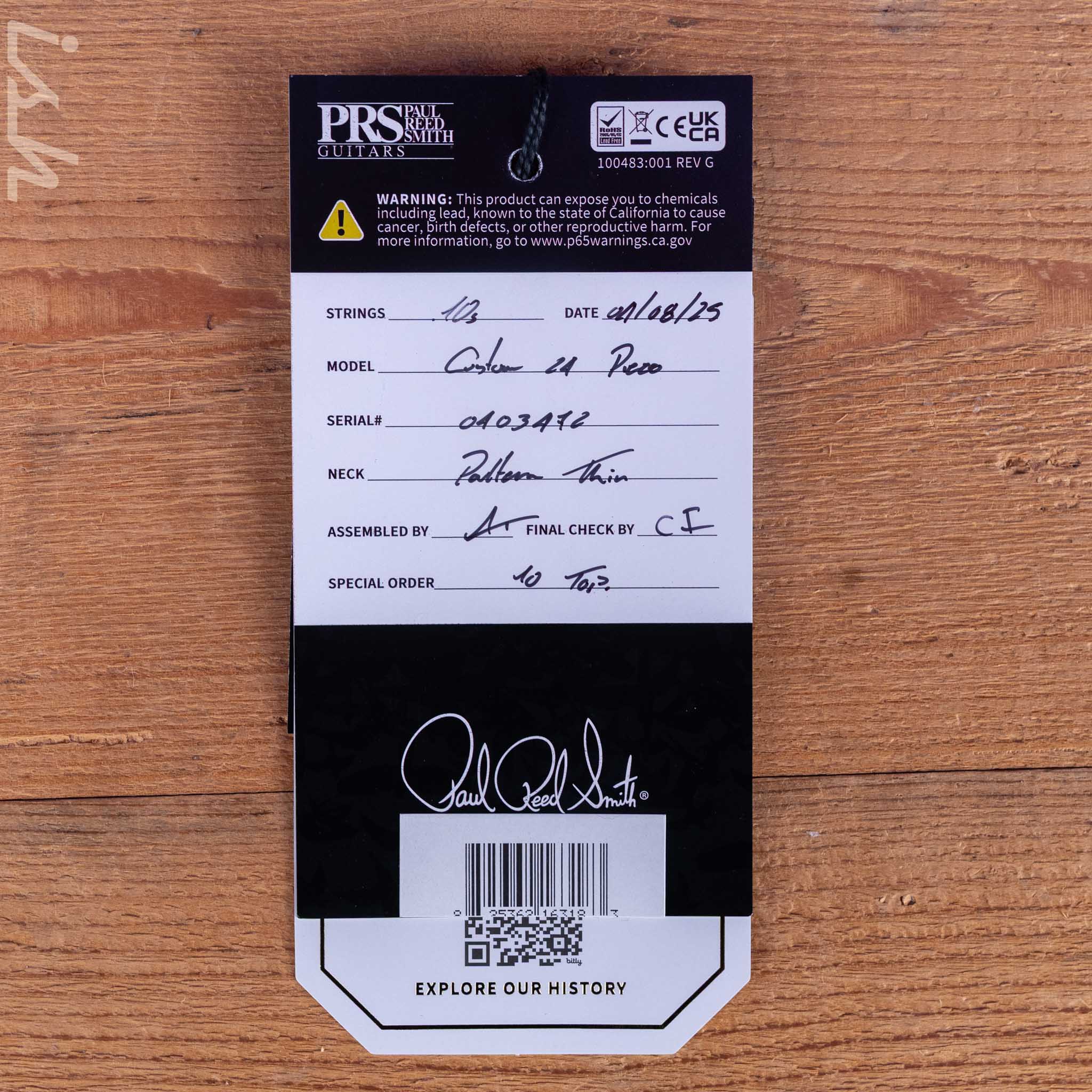 PRS Custom 24 Piezo 10-Top Charcoal - Image 12