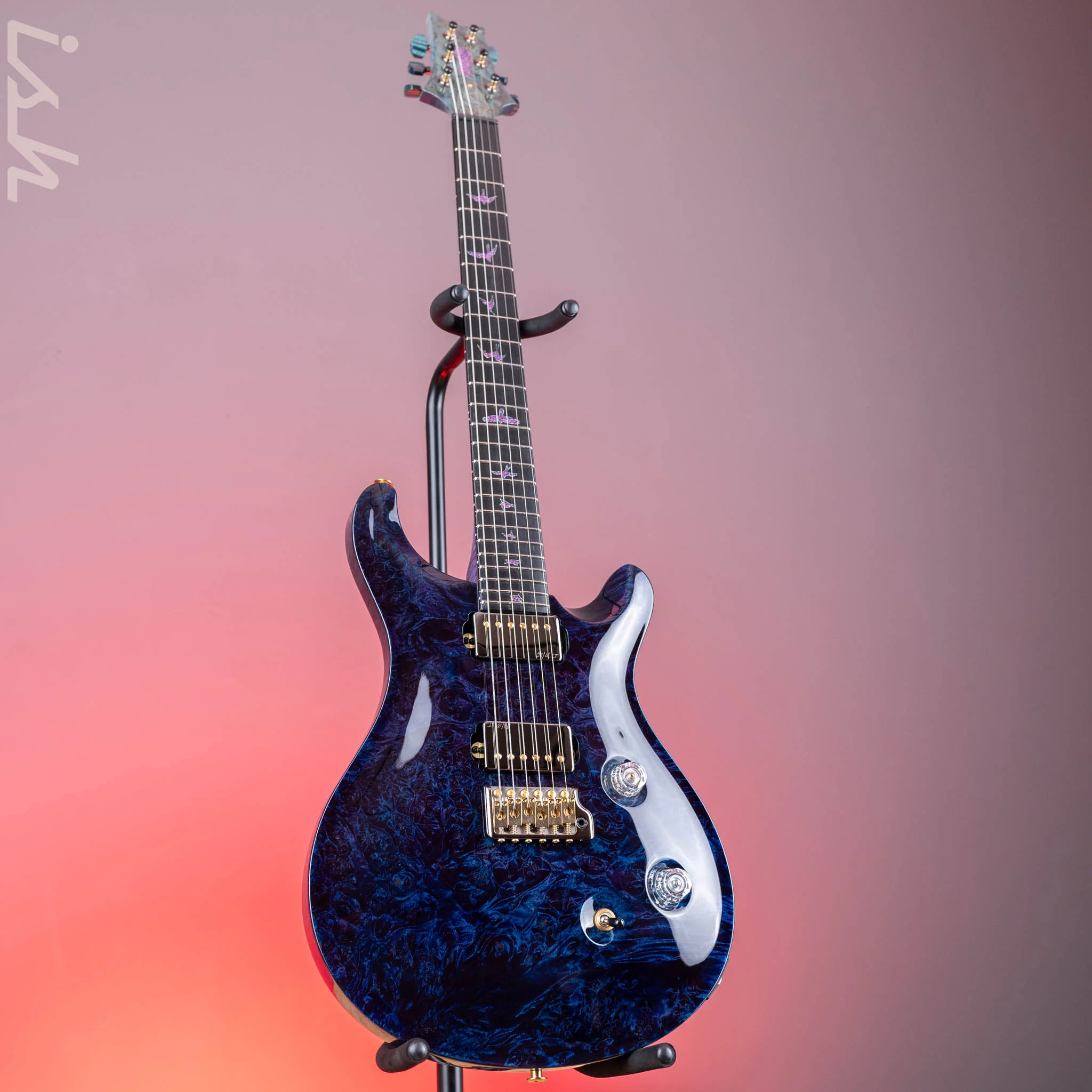 PRS Custom 24 Private Stock Aqua Violet Fade Burl - Image 2