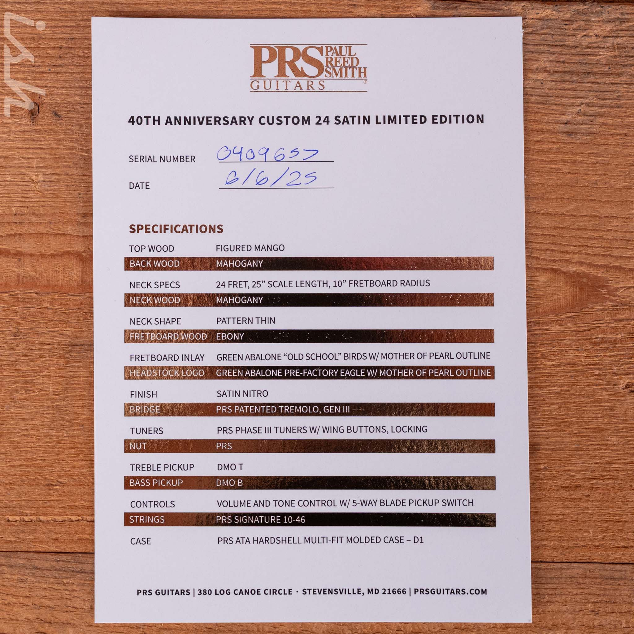 PRS Custom 24 Satin Limited Edition 40th Anniversary Faded Whale Blue - Image 12