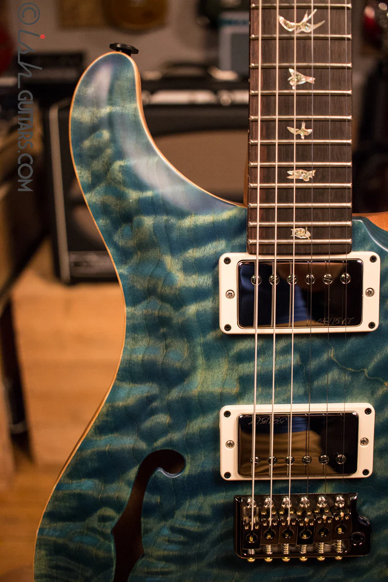 Paul Reed Smith PRS Custom 24 Semi-Hollow Wood Library Quilt Top Aquableux - Image 3