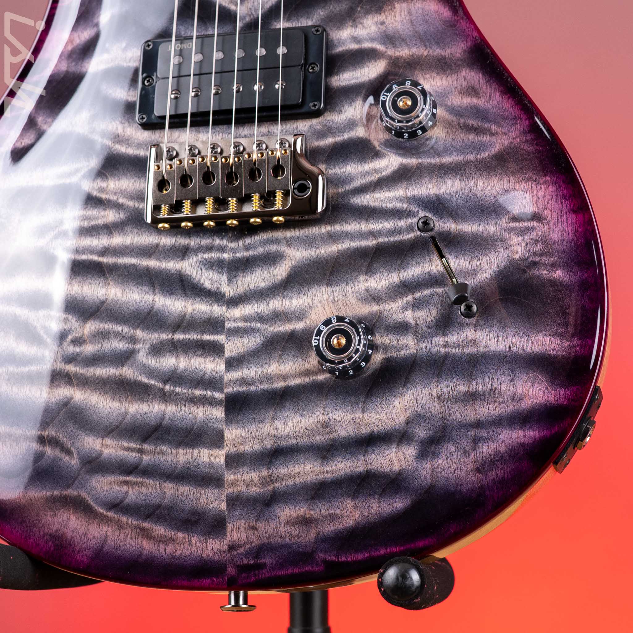 PRS Custom 24 Wood Library 10-Top Quilt Charcoal Purple Burst - Image 5