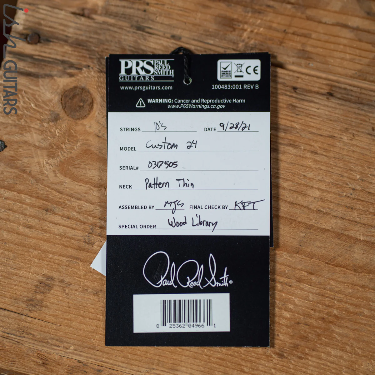 PRS Custom 24 Wood Library Antique White Opaque Satin - Image 16