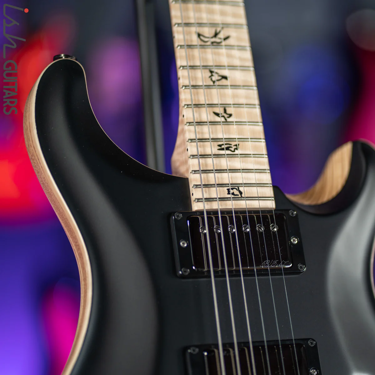 PRS Custom 24 Wood Library Black Opaque Satin Figured Maple - Image 5