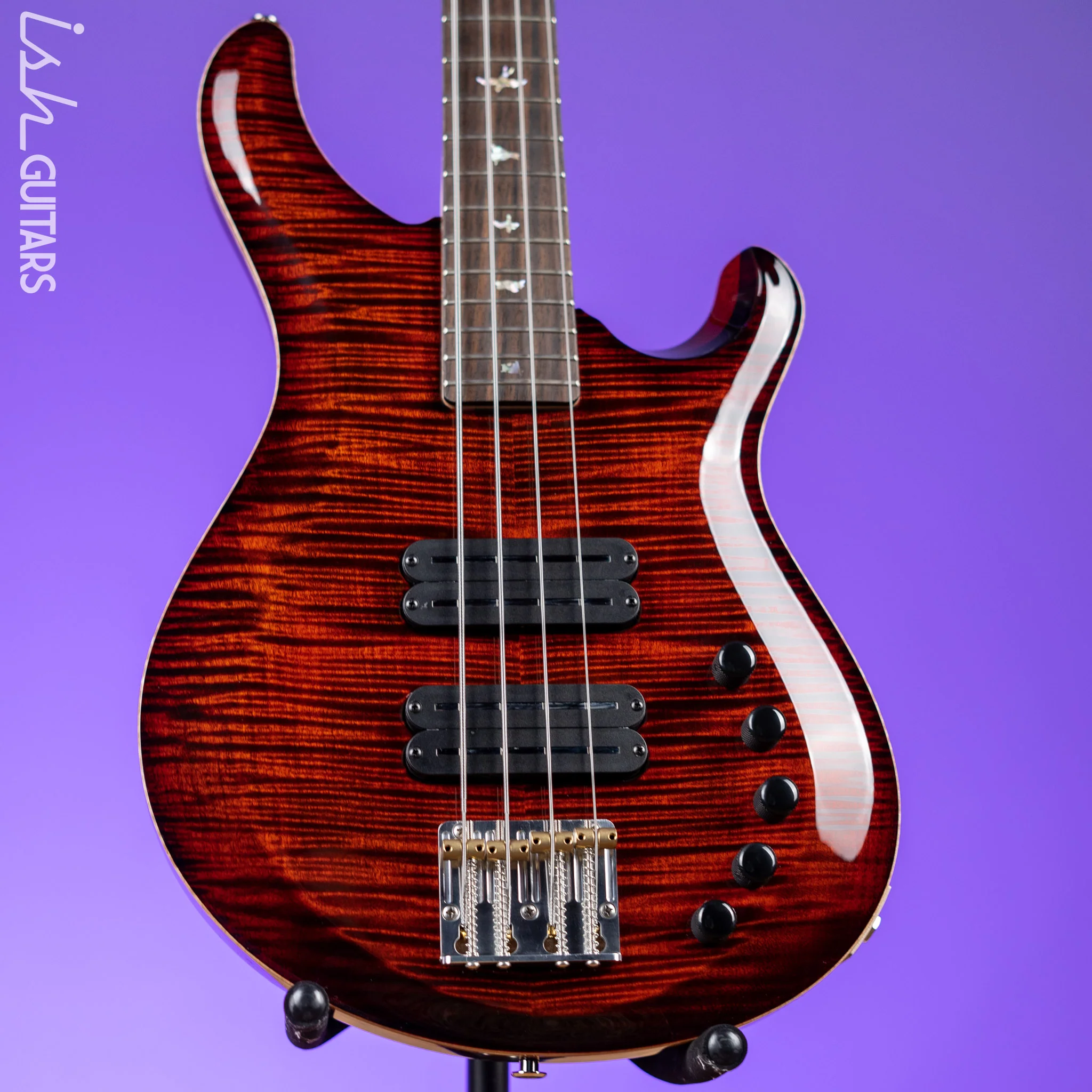 PRS Grainger 4-String Bass Guitar 10-Top Fire Red Smoke Burst