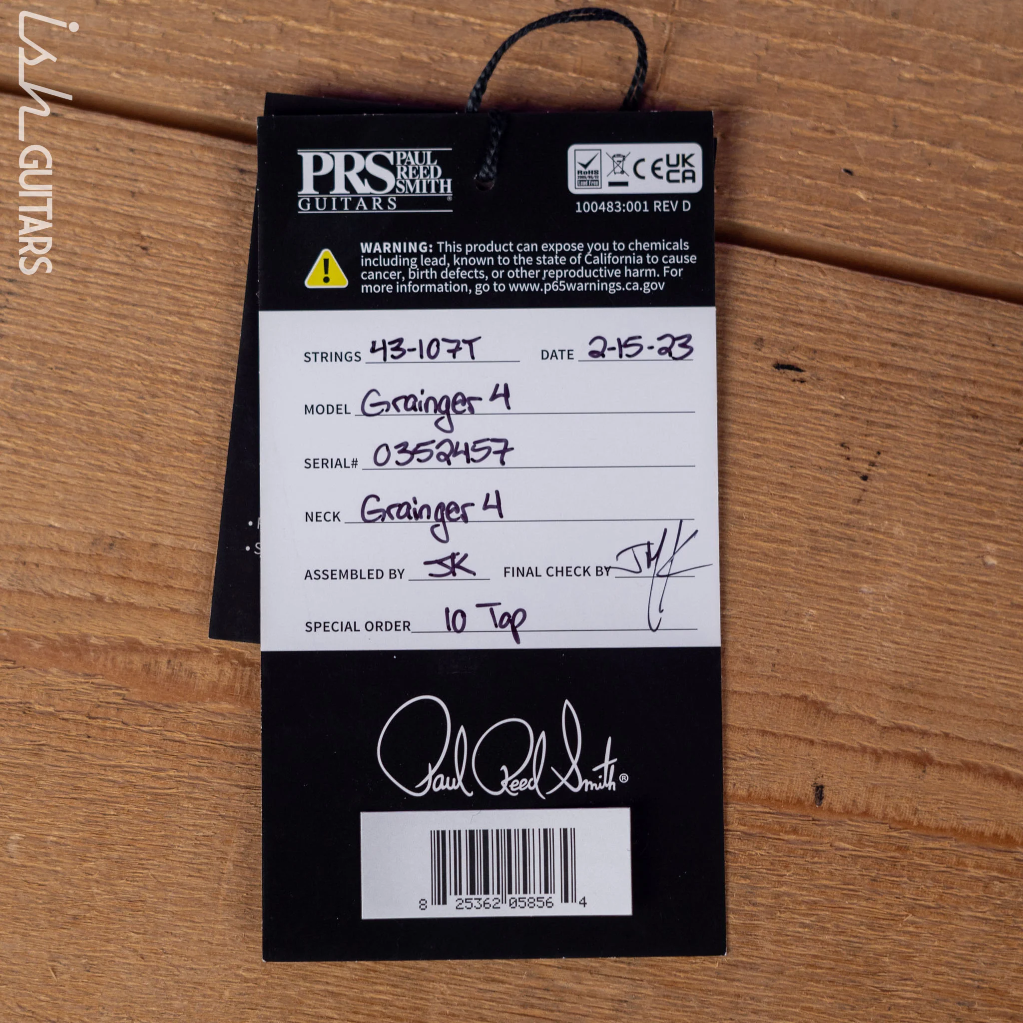 PRS Grainger 4-String Bass Guitar 10-Top Fire Red Smoke Burst - Image 12