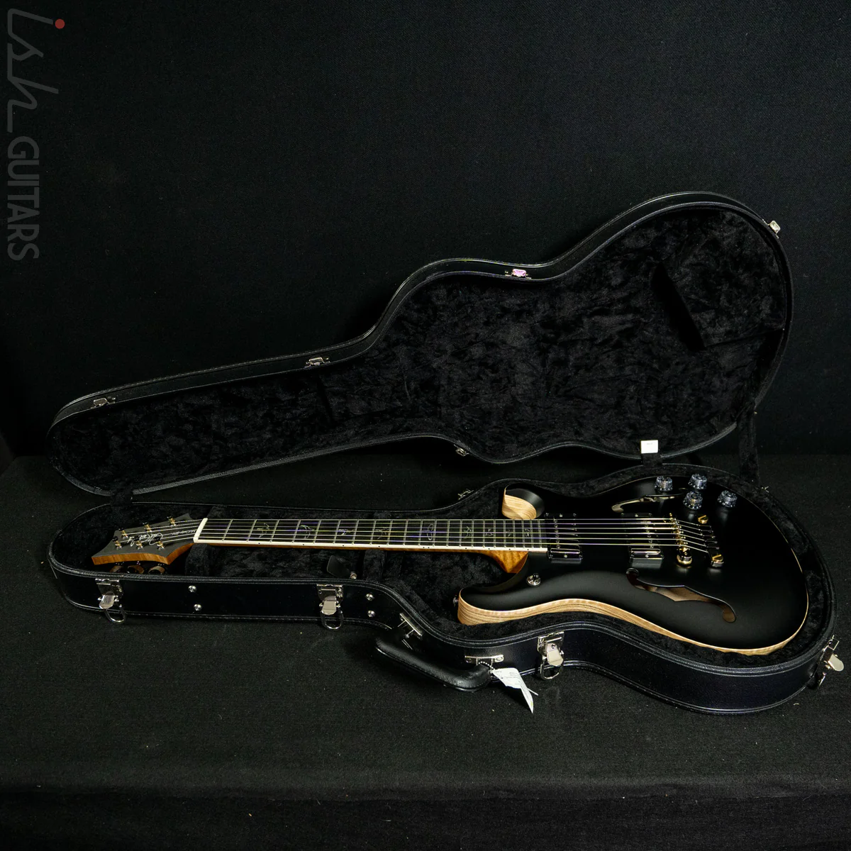 PRS McCarty 594 Hollowbody II Wood Library Satin Black Torrefied Maple Neck - Image 12