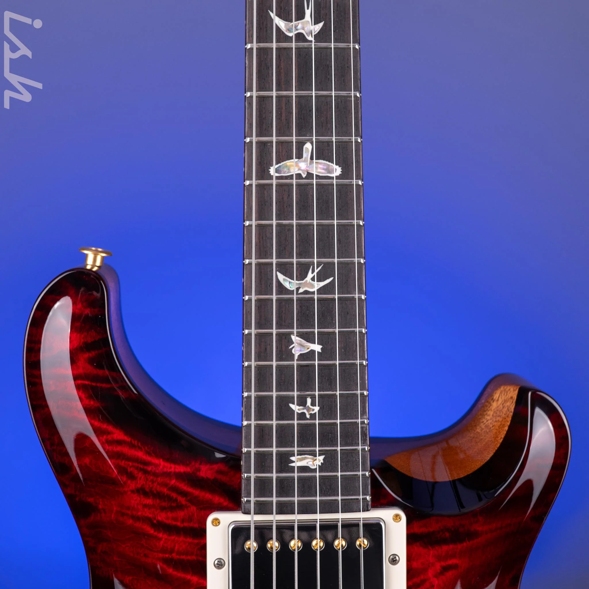 PRS Hollowbody II Piezo 10-Top Fire Red Smokeburst Custom Color - Image 6