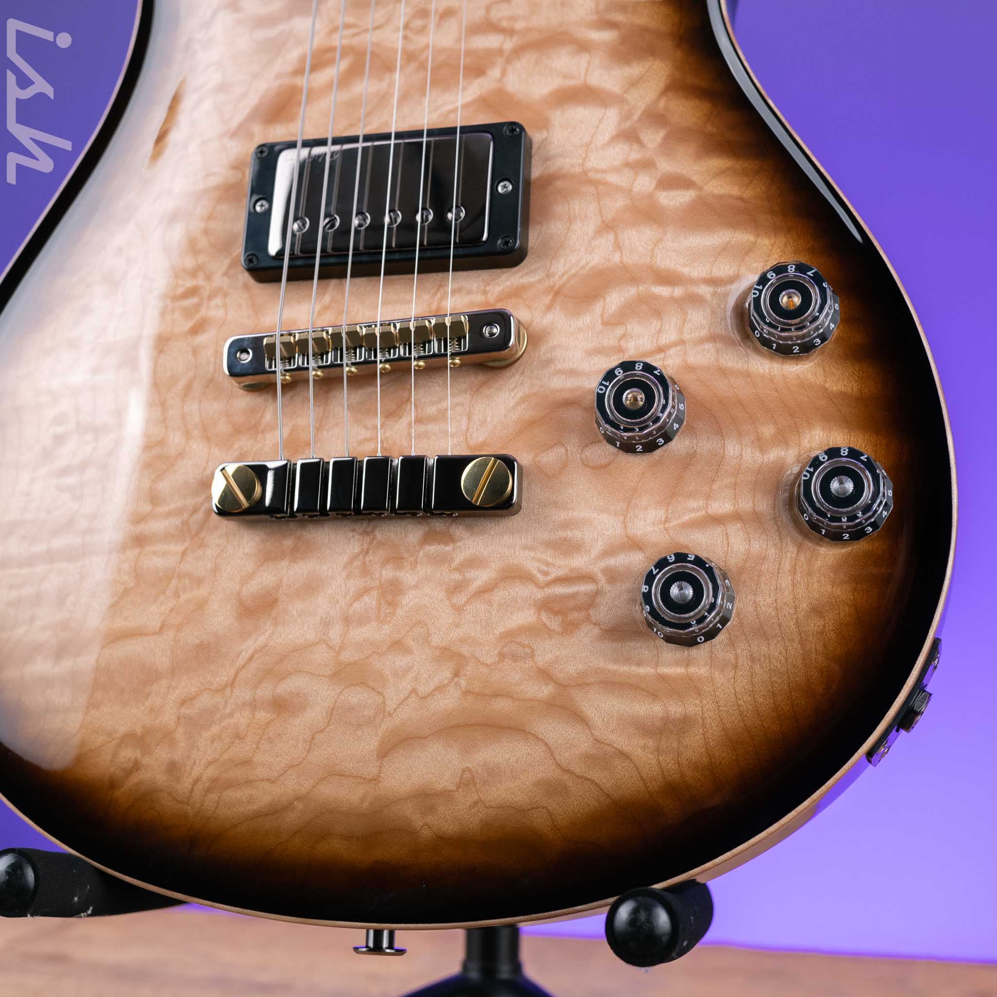PRS McCarty 594 Wood Library 10-Top Natural w/ Black Smoked Wrap Burst - Image 4