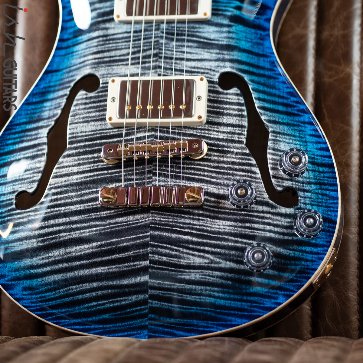 PRS McCarty 594 Hollowbody II Charcoal Blue Burst 10 Top - Image 5