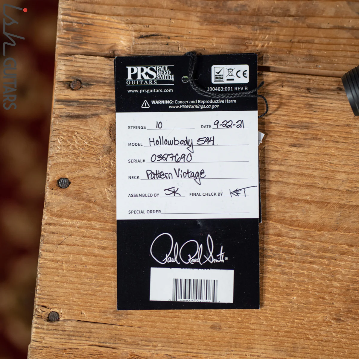 PRS McCarty 594 Hollowbody II Custom Color Fire Red Wrap - Image 14